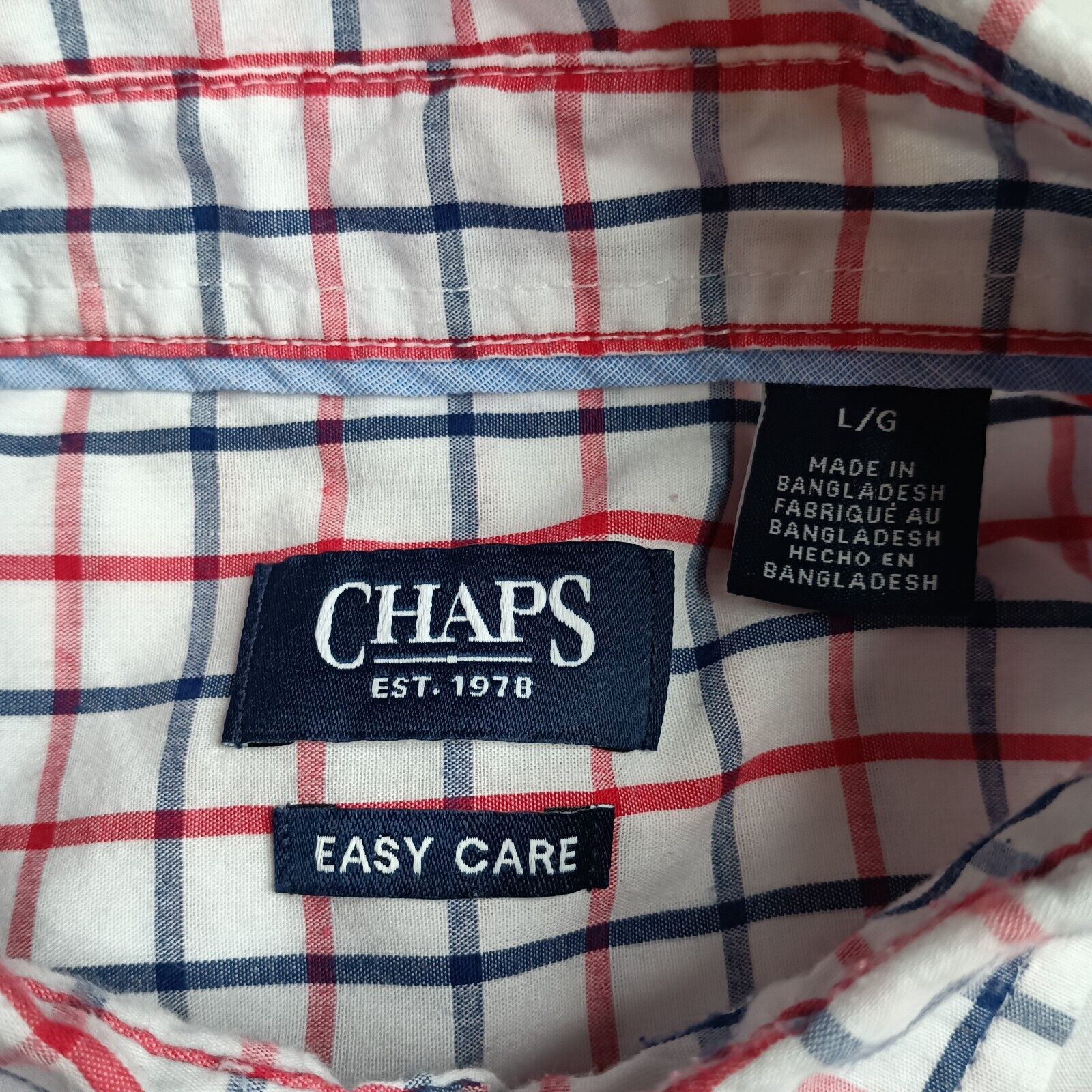 Chaps Chaps Shirt Men's L Red White Blue Easy Care Check Size US L / EU 52-54 / 3 - 3 Thumbnail