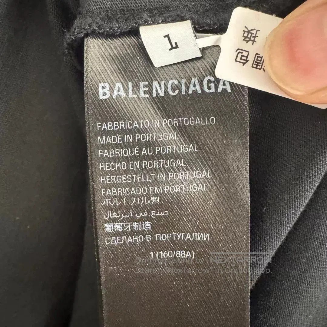 Balenciaga Balenciaga Black Distressed Hem Short-Sleeve T-Shirt. Size US M / EU 48-50 / 2 - 6 Thumbnail