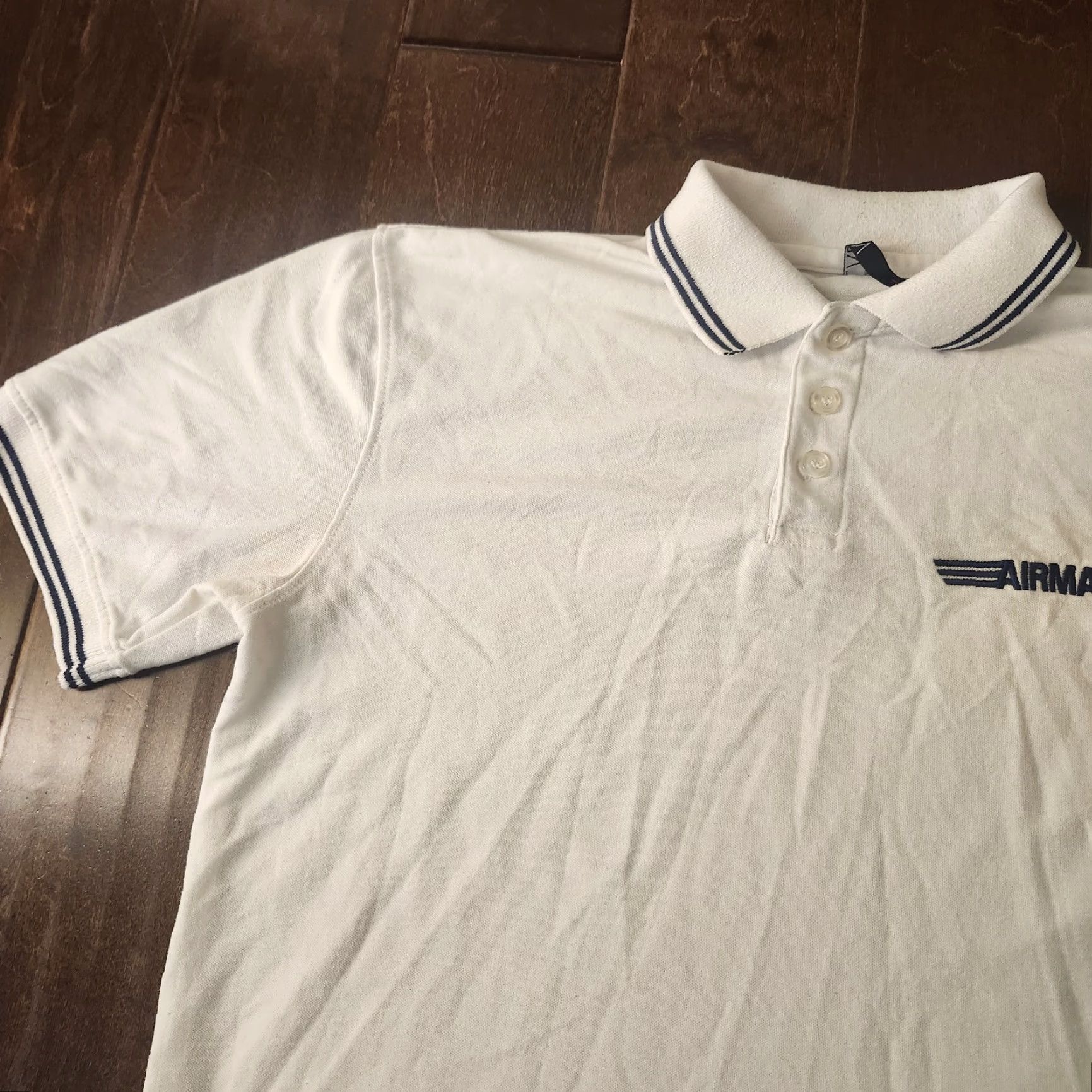 Vintage LADA Men's Polo Shirt White Embroidered Airman Military Casual Short Sleeve Regular Fit XS? Not applicable? Size US M / EU 48-50 / 2 - 5 Thumbnail