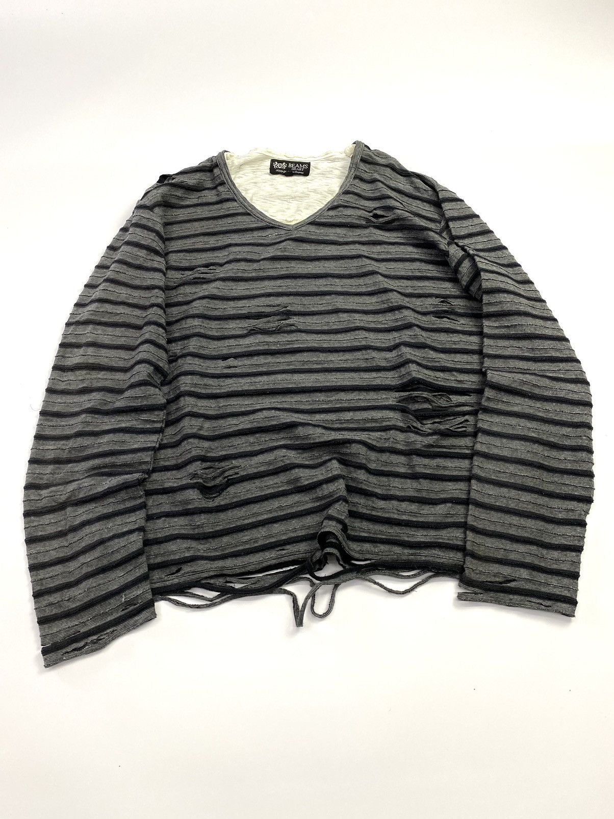Beams Plus × GOSTAR DE FUGA × KMRii Distressed beams heart longsleeve gothic style Size US M / EU 48-50 / 2 - 1 Thumbnail
