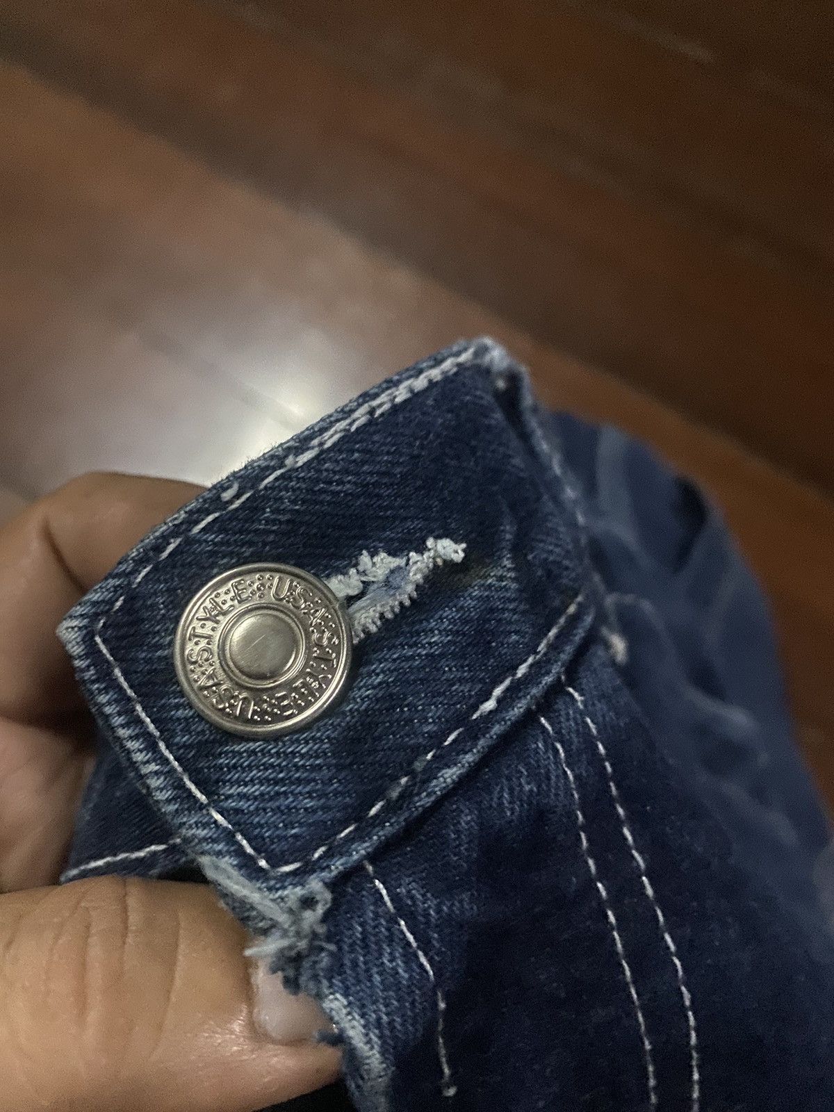 JNCO FIRE 🔥 FAD SPORT LOW DOWN DENIM OVER POCKET DISTRESSED Size US 33 - 15 Thumbnail