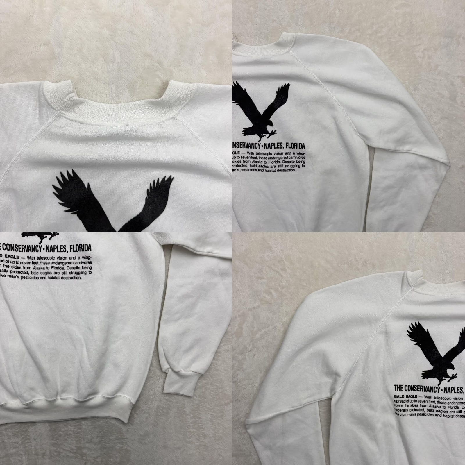 Hanes VINTAGE Hanes Conservancy Bald Eagle Sweatshirt Mens XL White Graphic 1991 USA Size US XL / EU 56 / 4 - 9 Thumbnail
