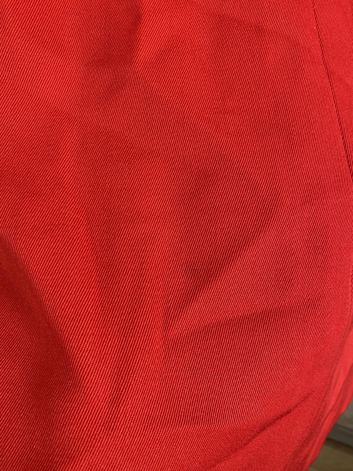 Celine × Vintage Vintage 90s Celine Red Wool Midi Skirt Size 32" / US 10 / IT 46 - 21 Thumbnail