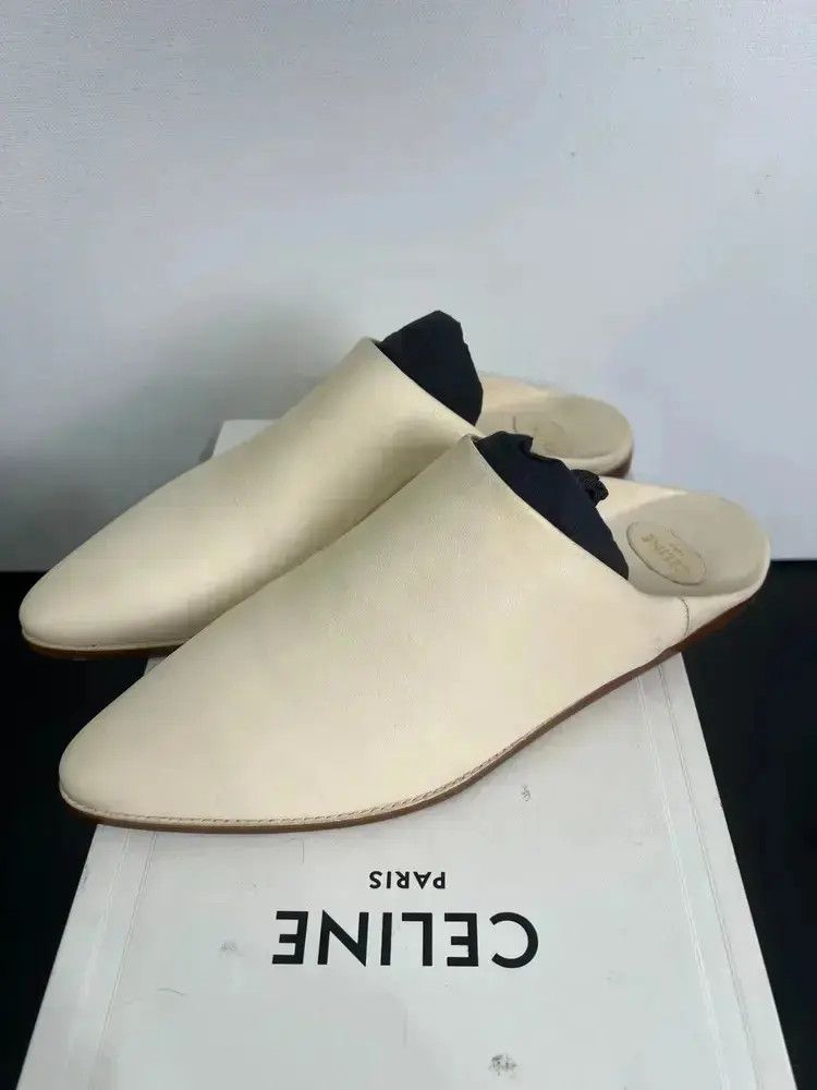 Celine Homme 20Ss Leather Slip On Shoes in White, Men's (Size 7)