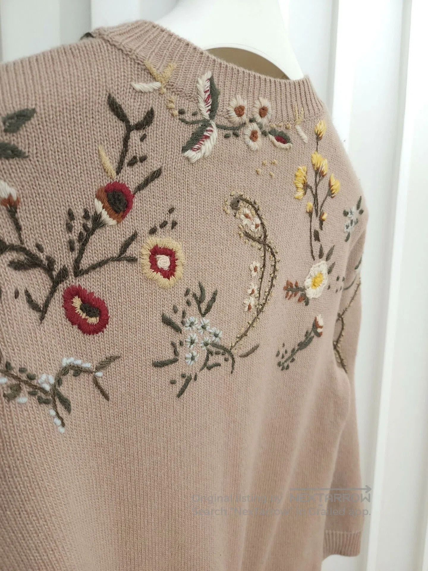 Dior Christian Dior Floral Embroidered Knit Sweater. Size US S / EU 44-46 / 1 - 4 Thumbnail