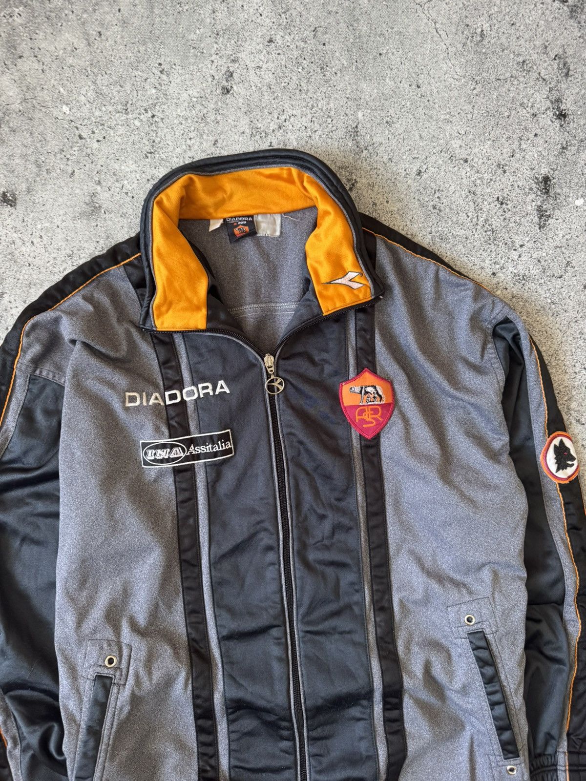 Diadora Roma Dioadora Track Jacket 1990s Vintage Rare Jersey Soccer Size US XL / EU 56 / 4 - 3 Thumbnail