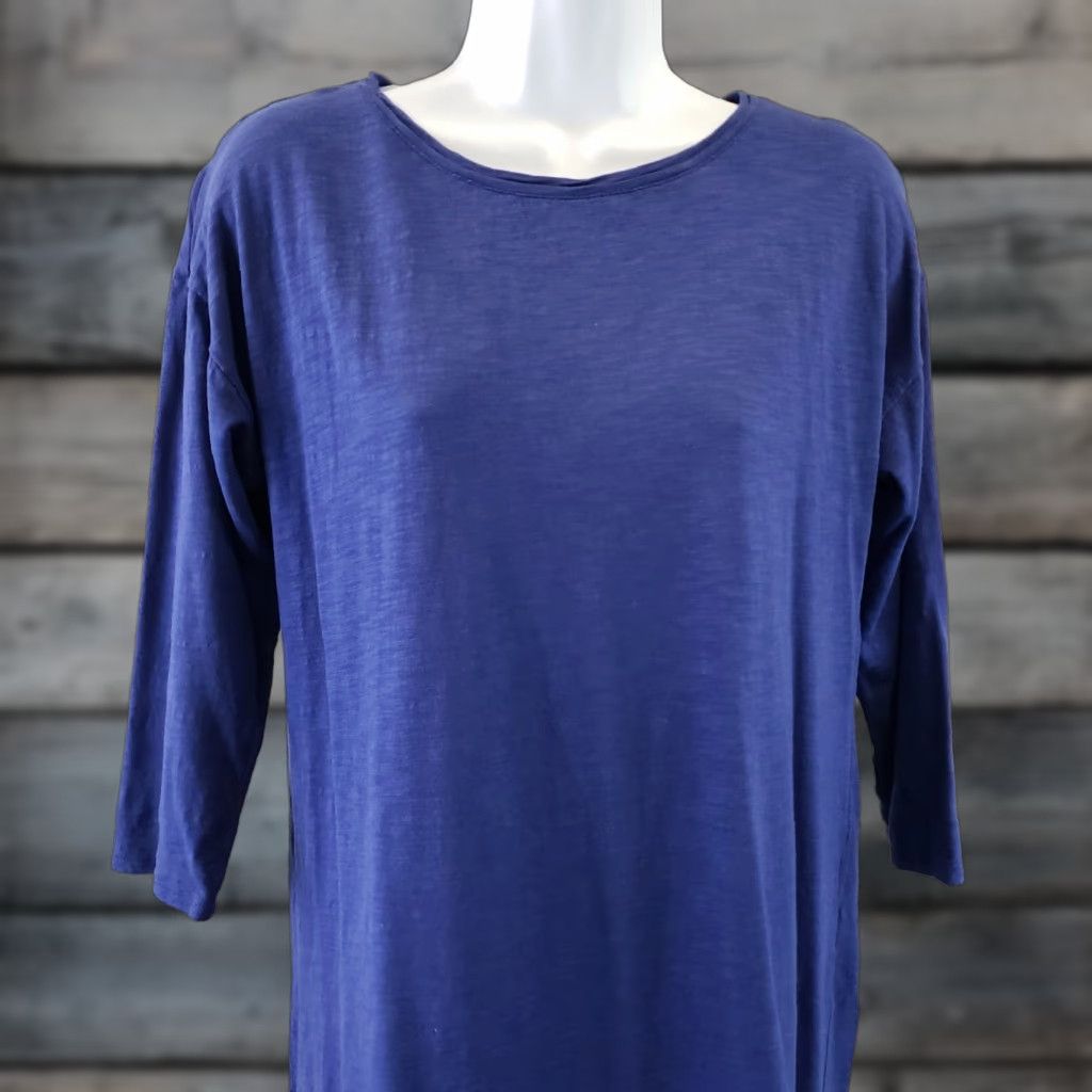 Vintage Chico's Women's Ultimate Tee Shirt Small Solid Blue 3/4 Sleeve Cotton Blend Size S / US 4 / IT 40 - 1 Thumbnail