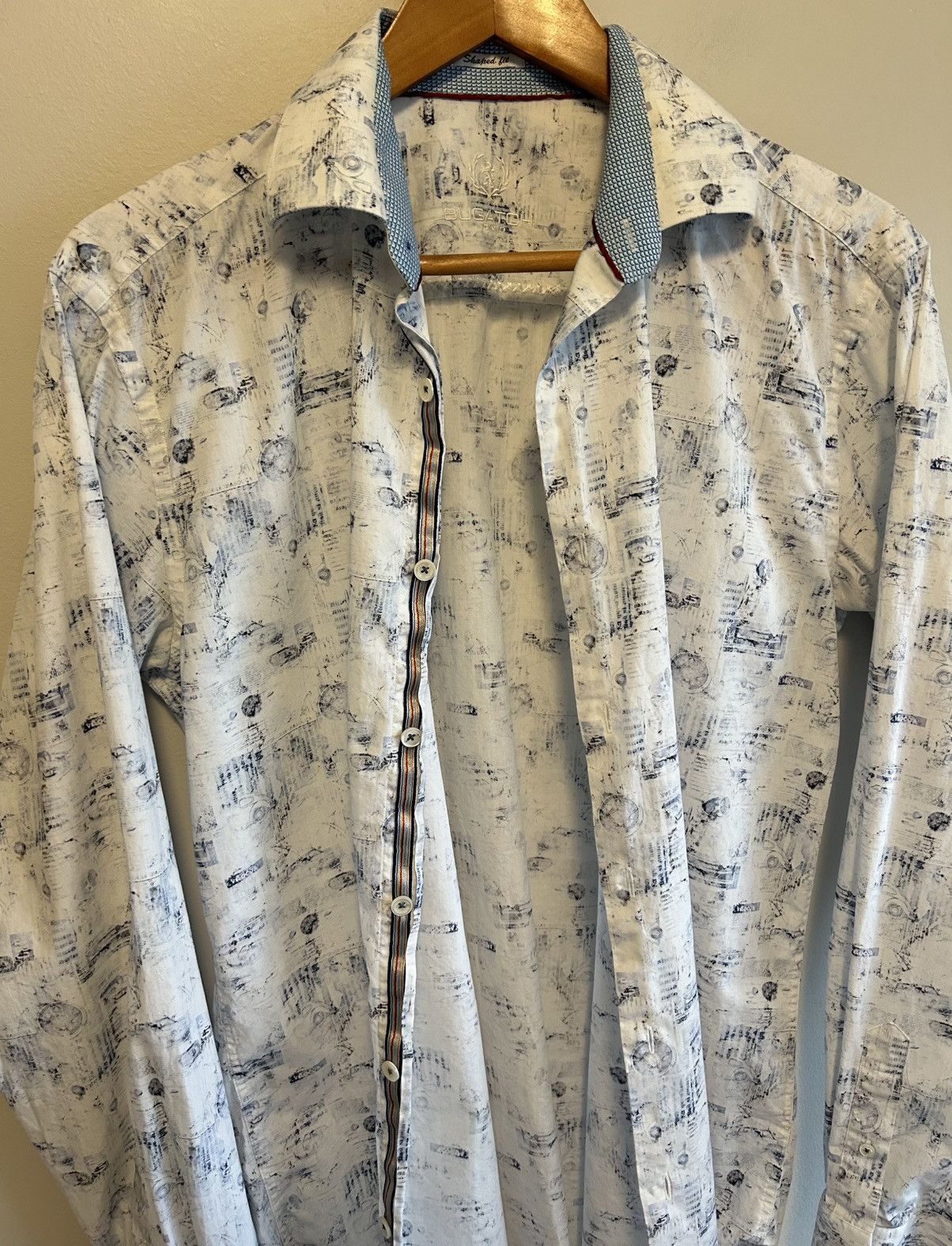 BUGATCHI Bugatchi Uomo Shirt Shaped Fit Long Sleeve Button Up Dress Size US M / EU 48-50 / 2 - 5 Thumbnail