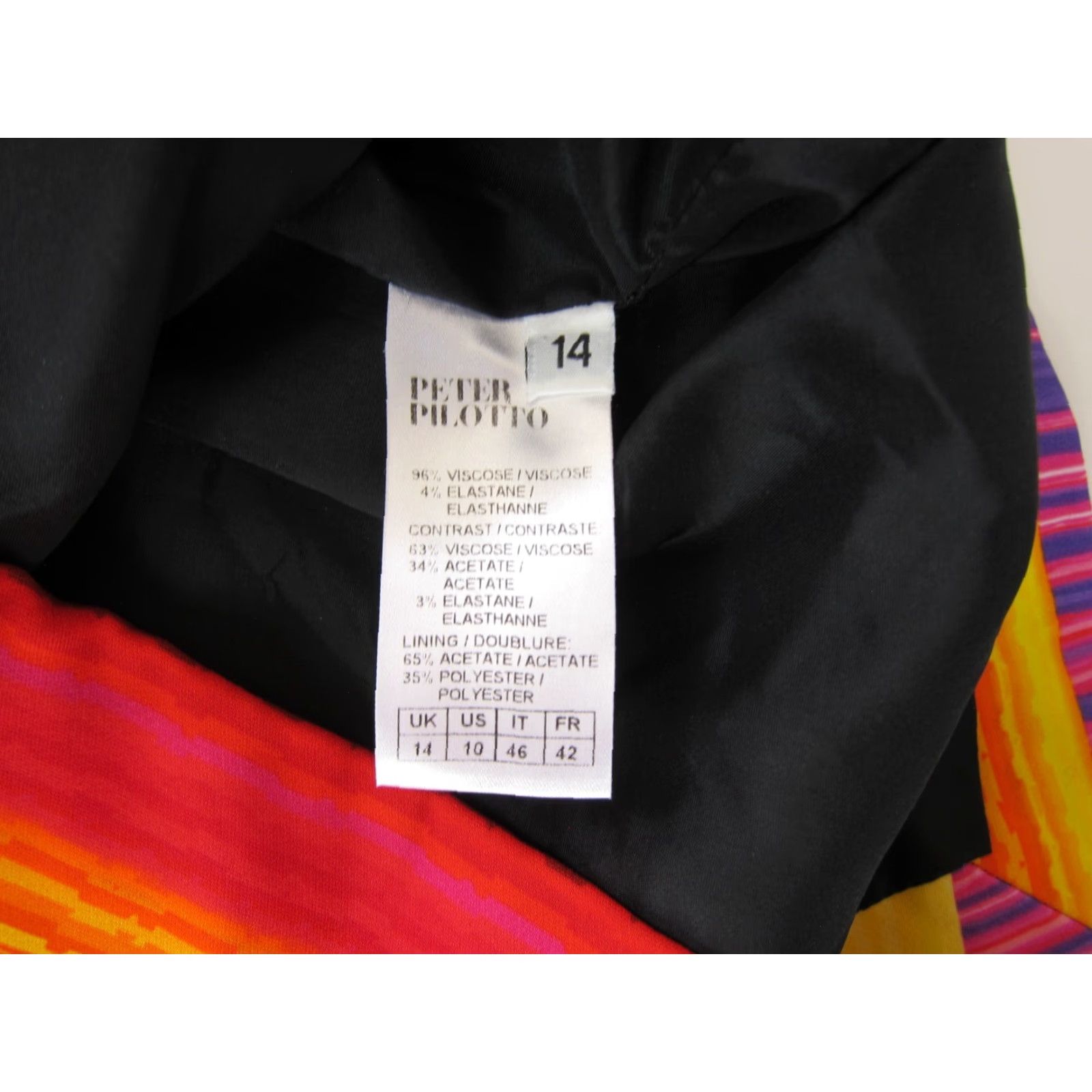 Peter Pilotto Vintage Peter Pilotto Pink Orange Black Geometric Retro Straight Pencil Skirt 14 Size 36" / US 14 / IT 50 - 4 Thumbnail