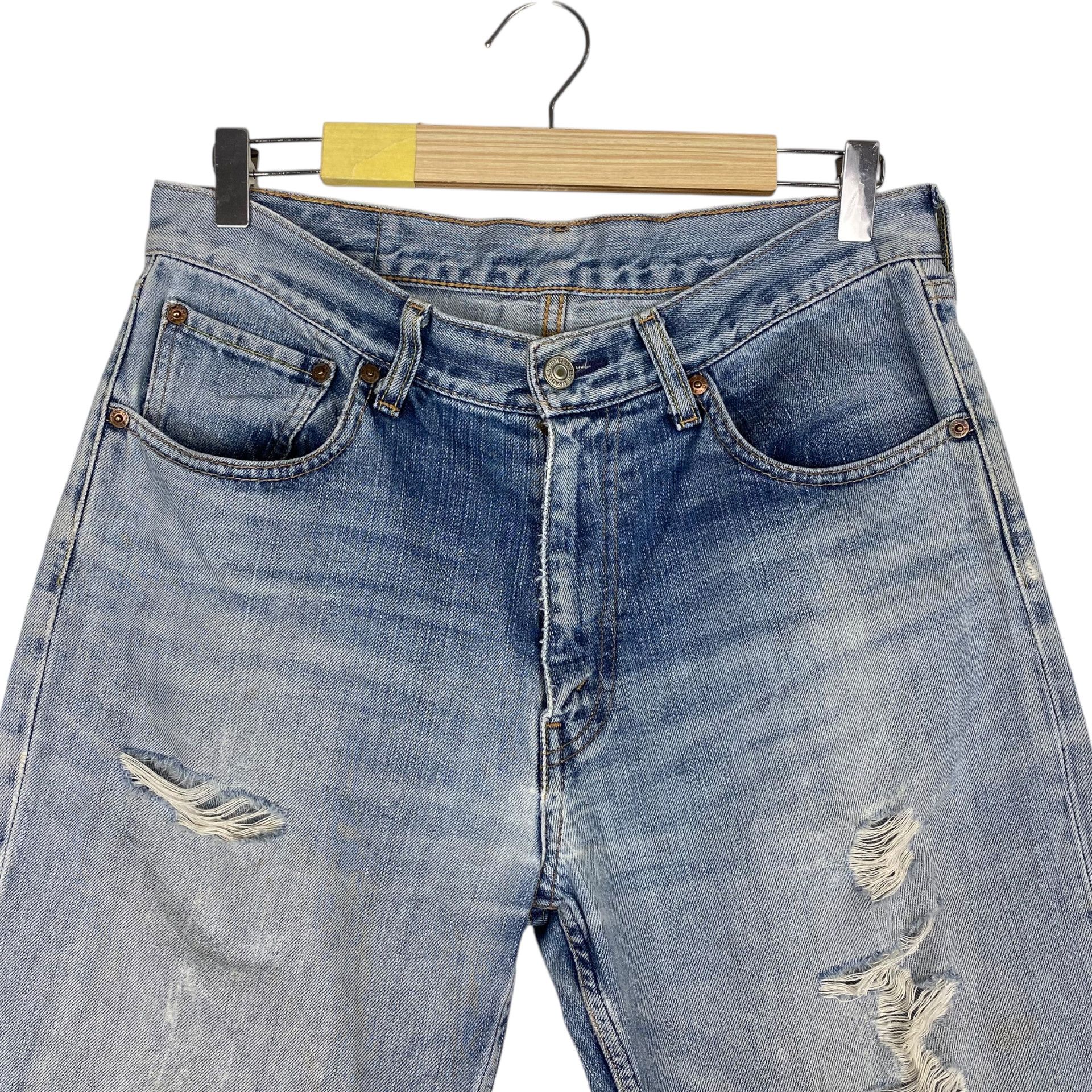 Levi's 💥VTG LEVIS 533 DESTROYED DENIM JEANS Size US 33 - 7 Thumbnail