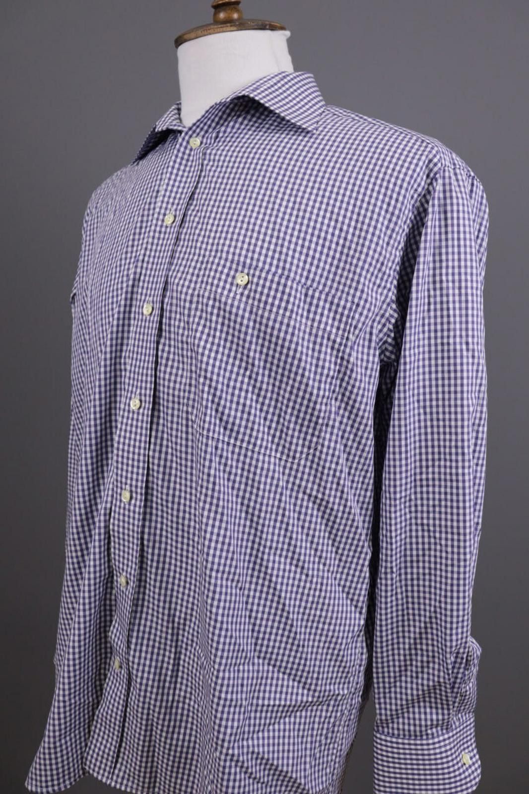 Eton Vintage Eton Sweden Blue Check Button Down Shirt Size 16 41 Size US M / EU 48-50 / 2 - 10 Thumbnail