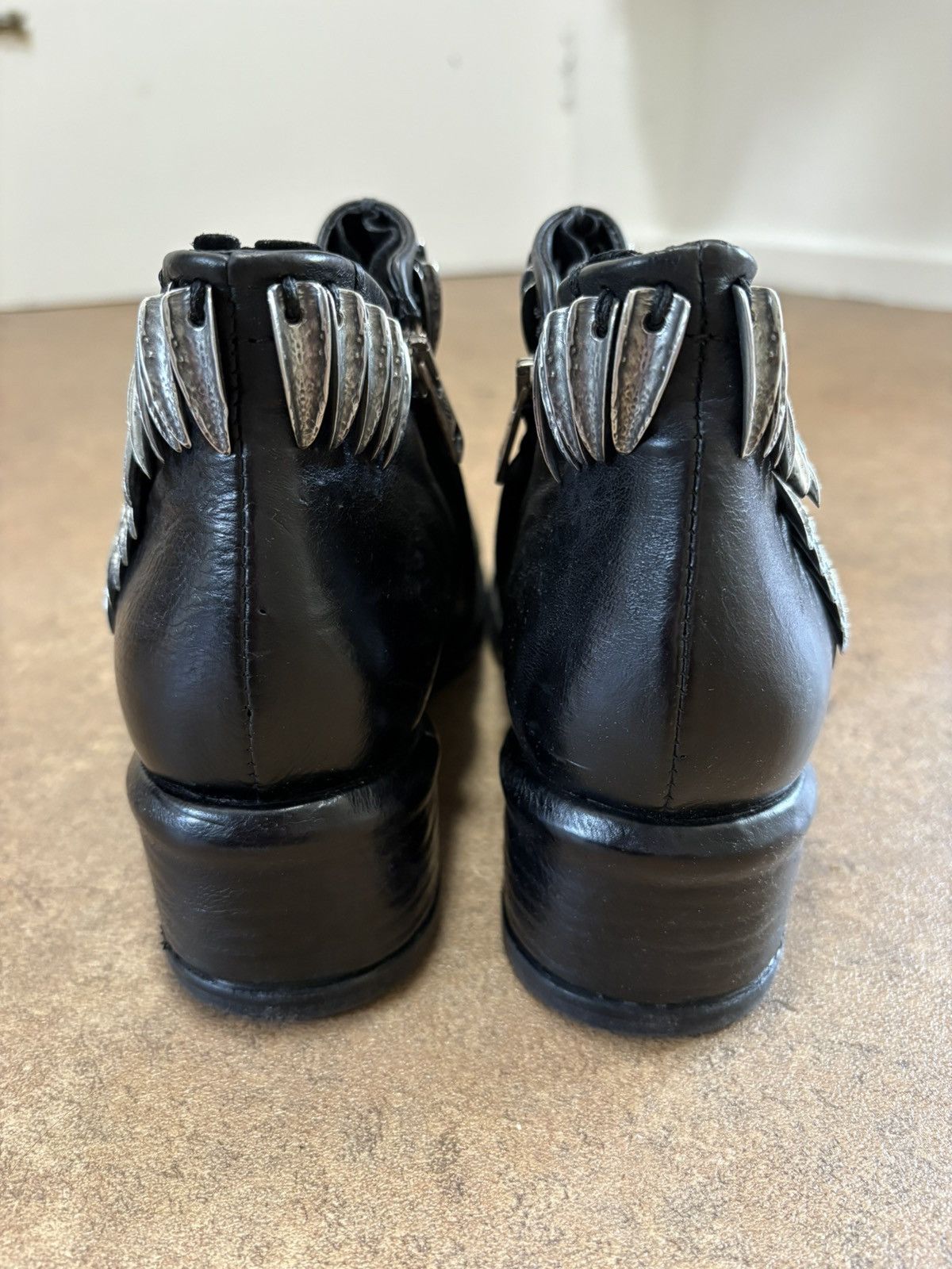 A.S.98 AS.98 Black Leather Silver Biker Ankle Zip Boot Size US 9 / EU 42 - 6 Thumbnail