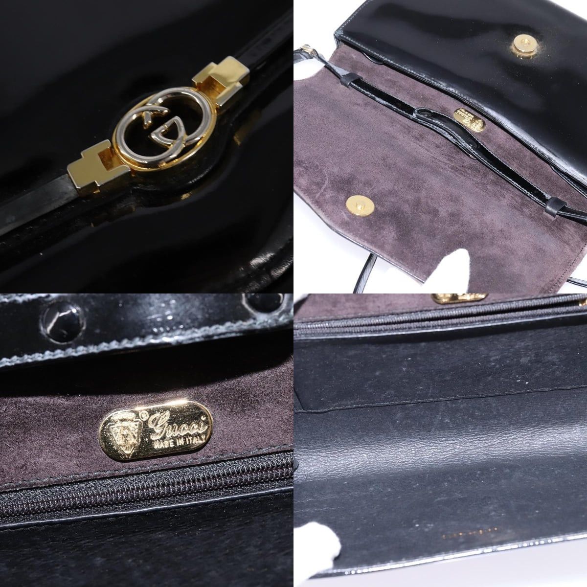 Gucci GUCCI Shoulder Bag Enamel Black Gold Size ONE SIZE - 11 Thumbnail