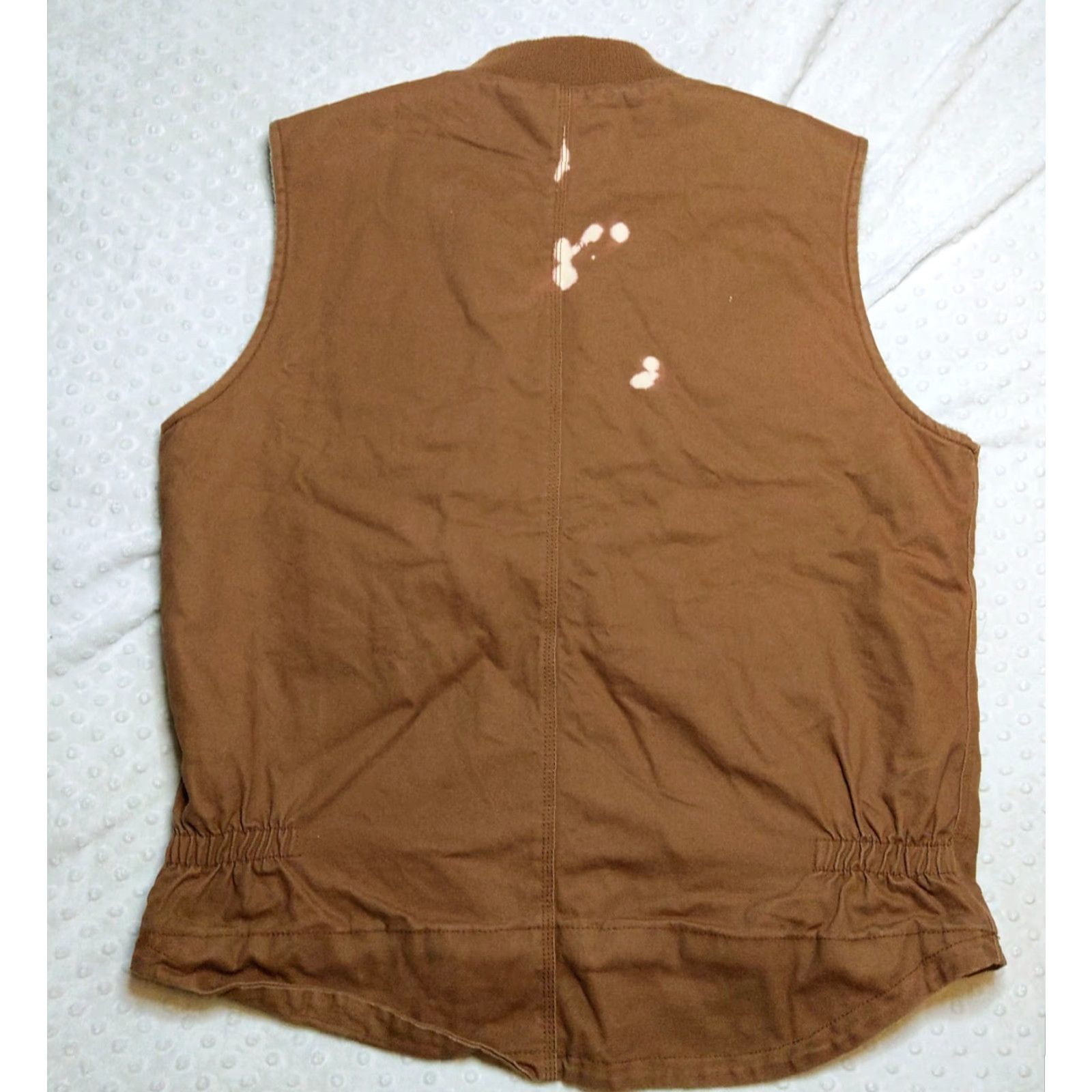 Vintage Sherpa Polar King Brown Tan Canvas Sherpa Vest LT Big & Tall Full Zip Workwear Winter Fall Spring USA Motorized Outdoor Hunting Hiking Mens Vest Size US L / EU 52-54 / 3 - 7 Thumbnail