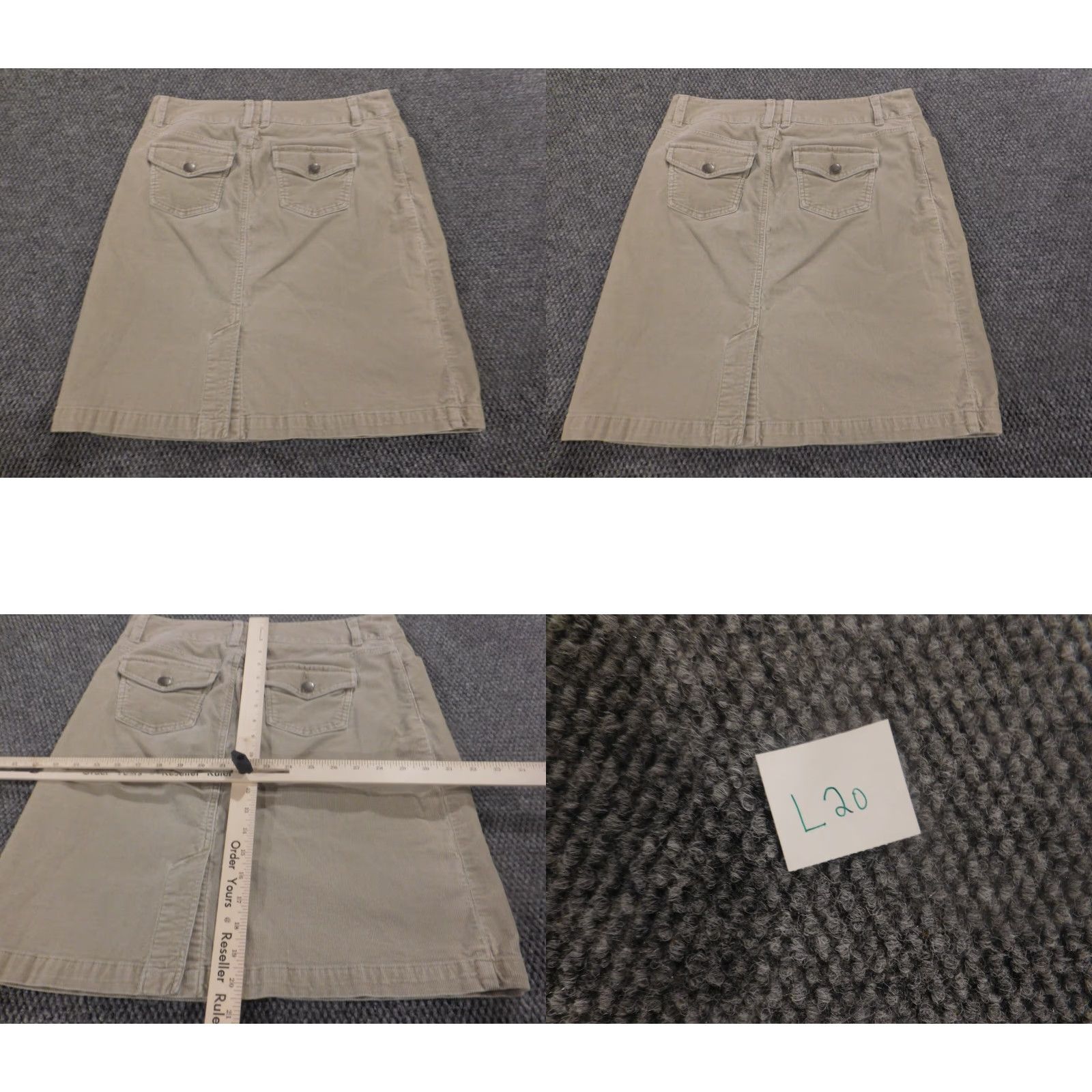 Vintage Sonoma Skirt Women 6 Beige A-Line Knee Length Zip Lined Knit Cotton Casual Regular Mid Rise Size 28" / US 6 / IT 42 - 8 Thumbnail
