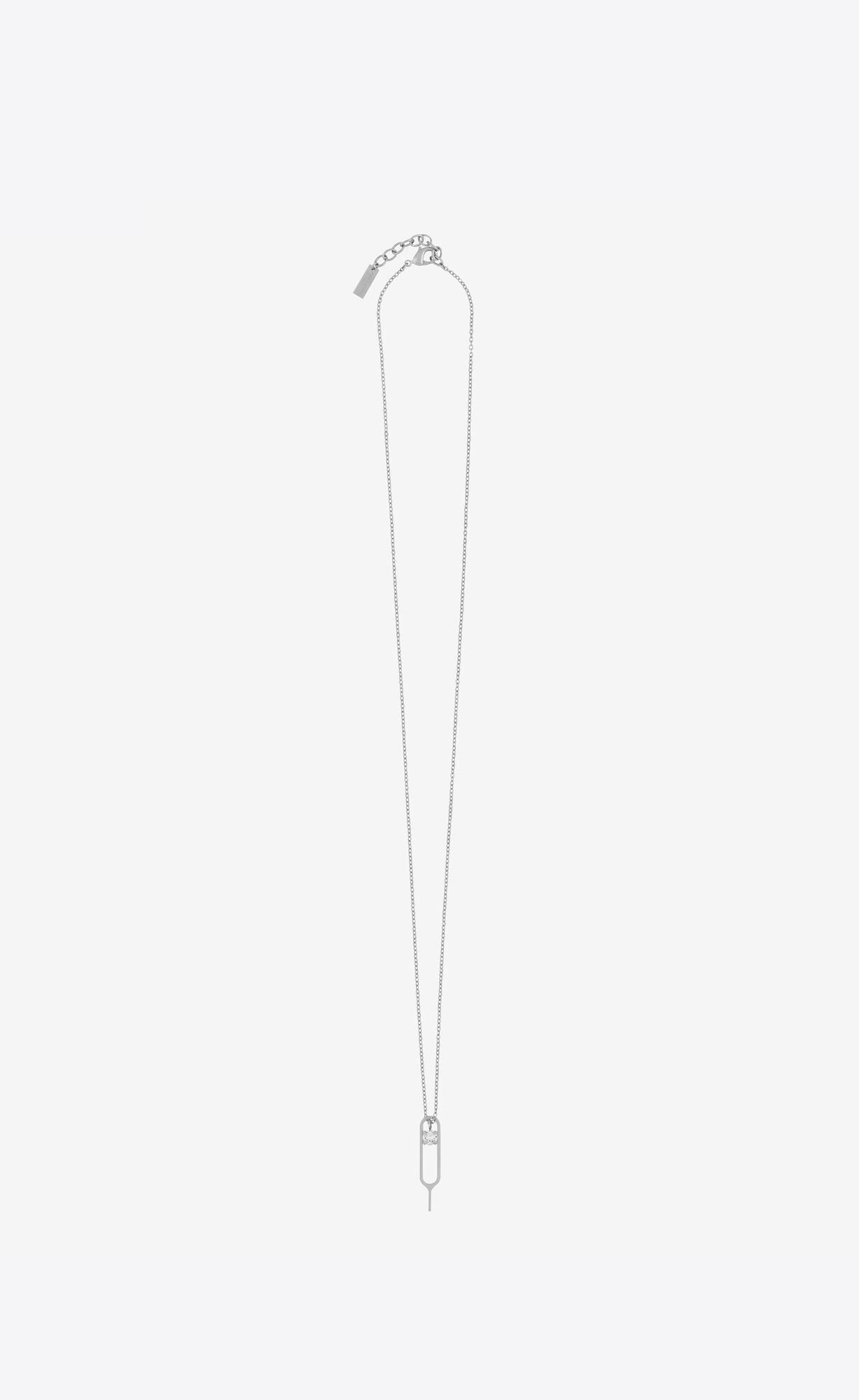 Saint Laurent Paris o1smrcs1224 Size: OS / Sim Key Rhinestone Charm Necklace Size ONE SIZE - 1 Thumbnail