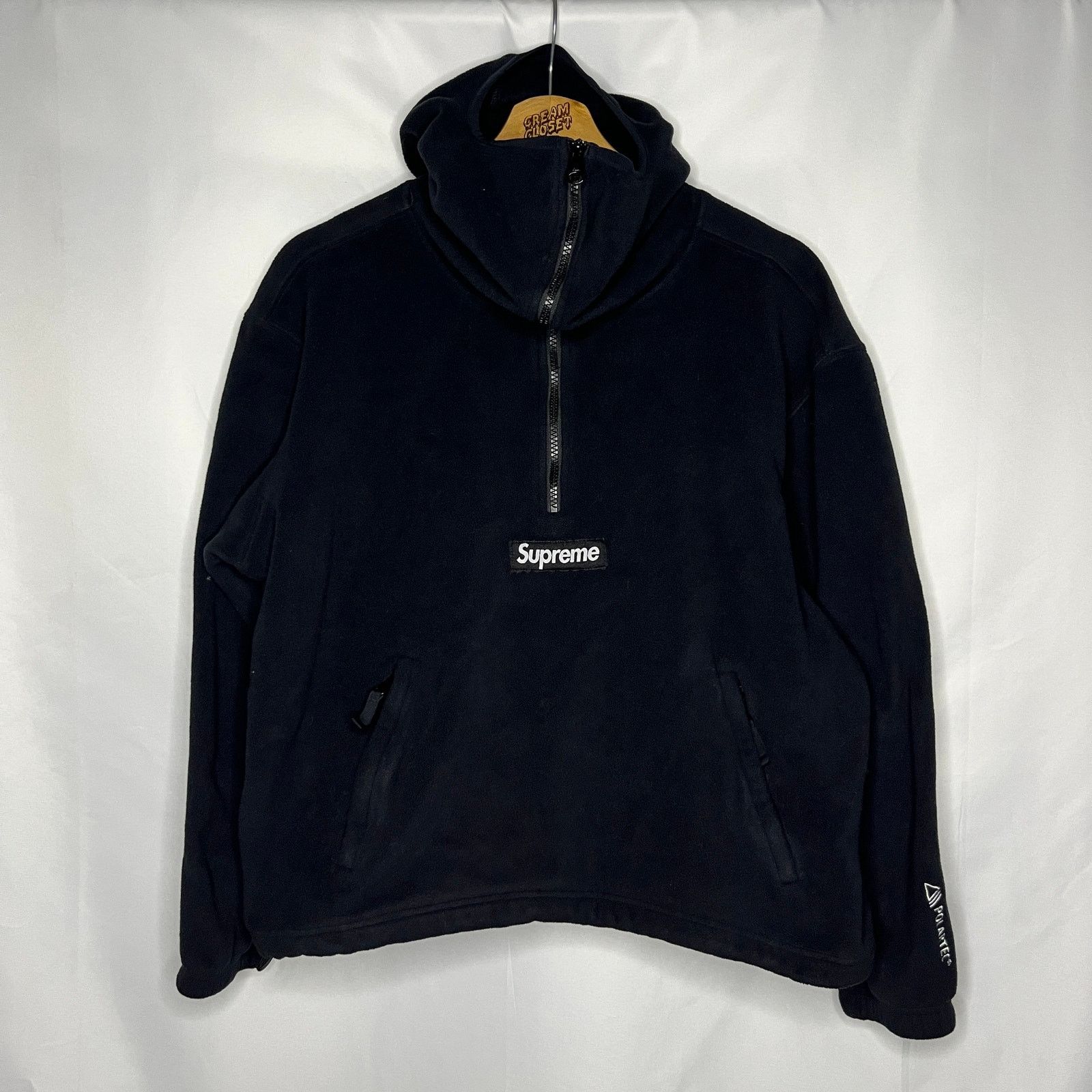 【 Supreme 】Polartec Face Mask Half Zip 黒 SUPREME】Polartec Facemask Half Zip Hoodie Black - 24FW (Supreme