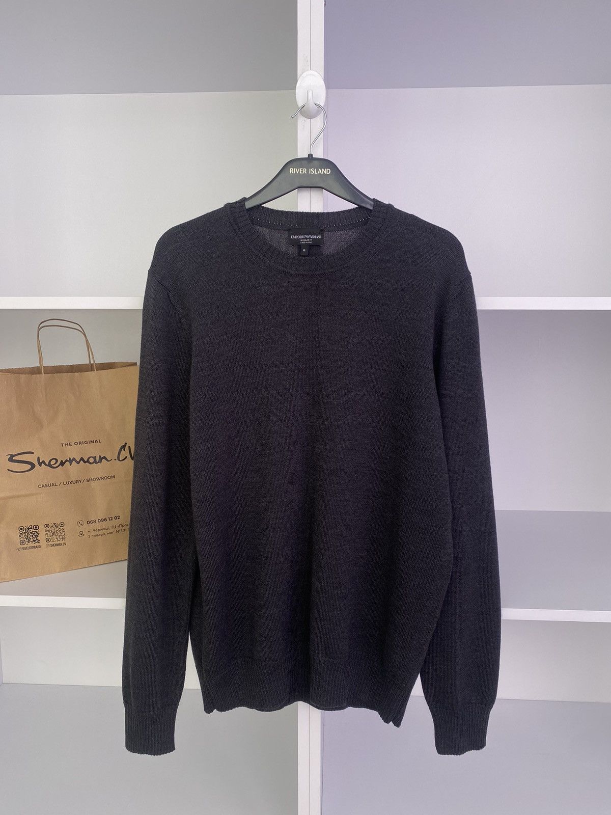 Designer × Emporio Armani × Vintage Vintage Emporio Armani Luxury Sweater Size US XL / EU 56 / 4 - 3 Thumbnail