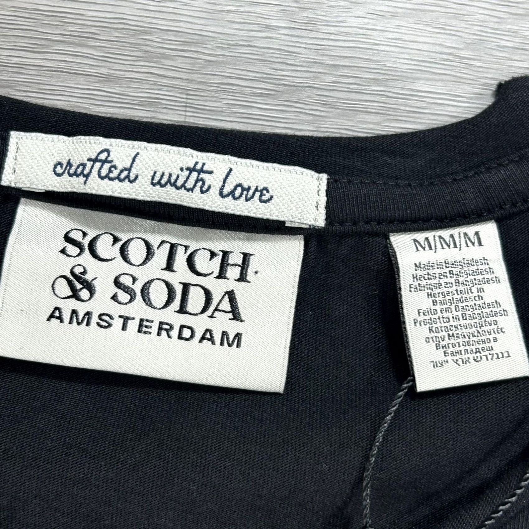 Scotch & Soda SCOTCH & SODA Shirt Mens Medium Black Amsterdam Couture Embroidered Tee Size US M / EU 48-50 / 2 - 5 Thumbnail
