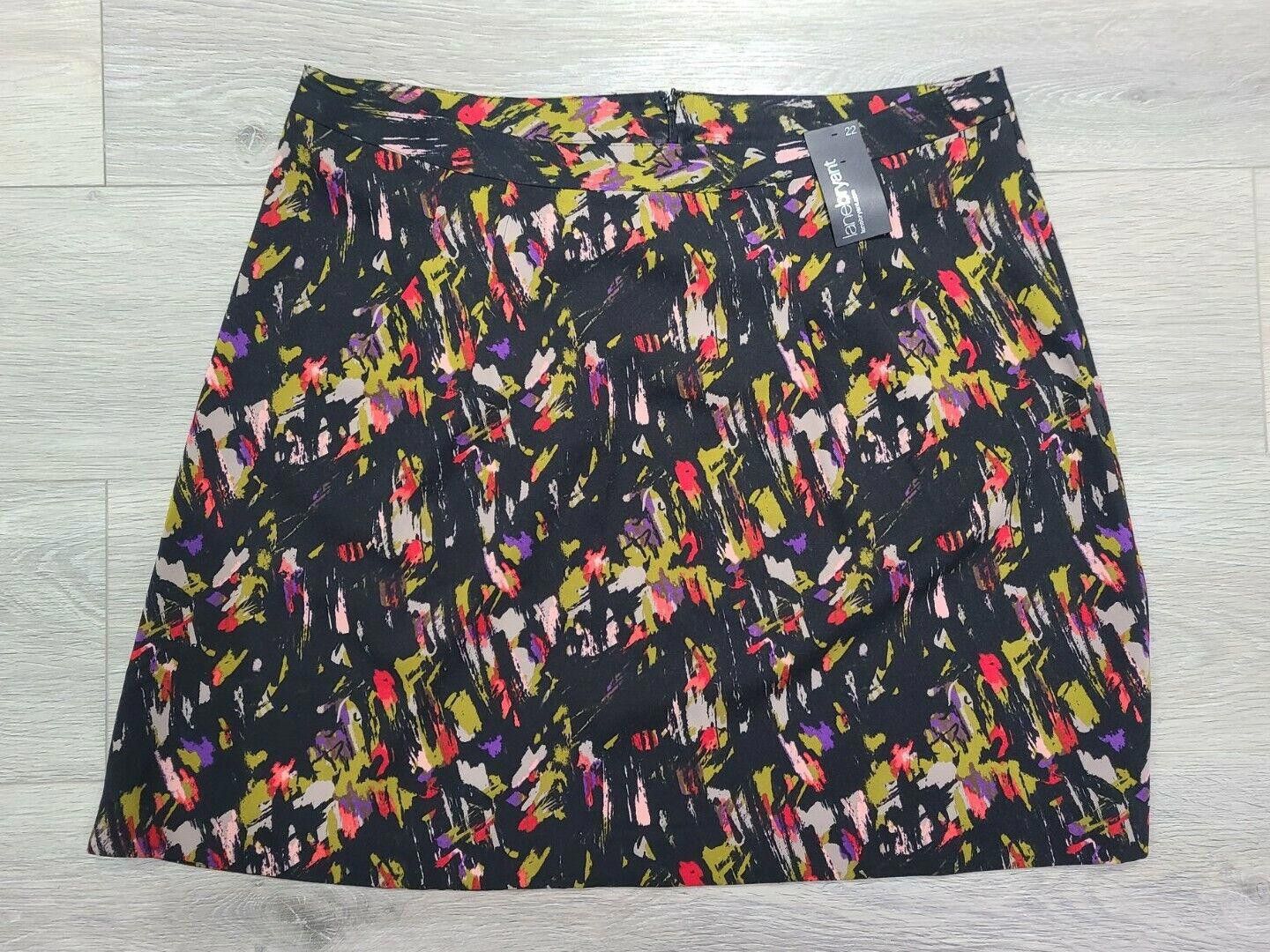 Designer Lane Bryant Skirt 22 Plus Multicolor Career a line short NWT Size 42" / US 20 - 1 Thumbnail
