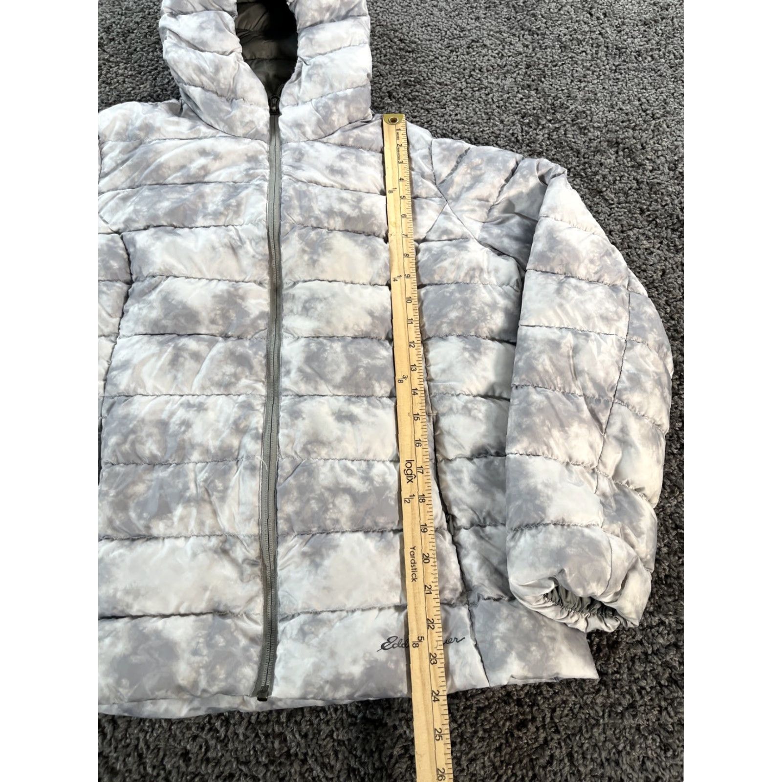 Eddie Bauer Eddie Bauer Jacket, Down Puffer, Womens Large, Gray, Hooded, Long, Winter. Size L / US 10 / IT 46 - 2 Thumbnail