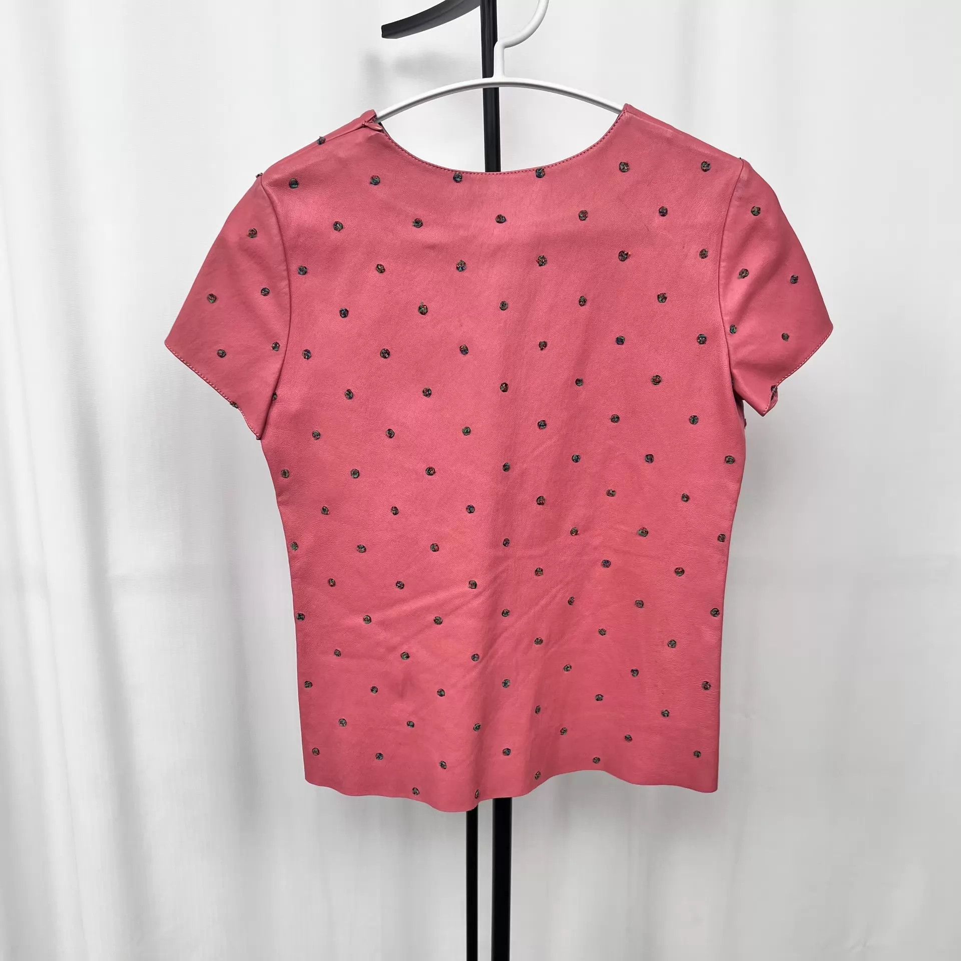 Chanel Chanel Women's Pink Polka Dot Short Sleeve Tee 34 Size XS / US 0-2 / IT 36-38 - 2 Thumbnail