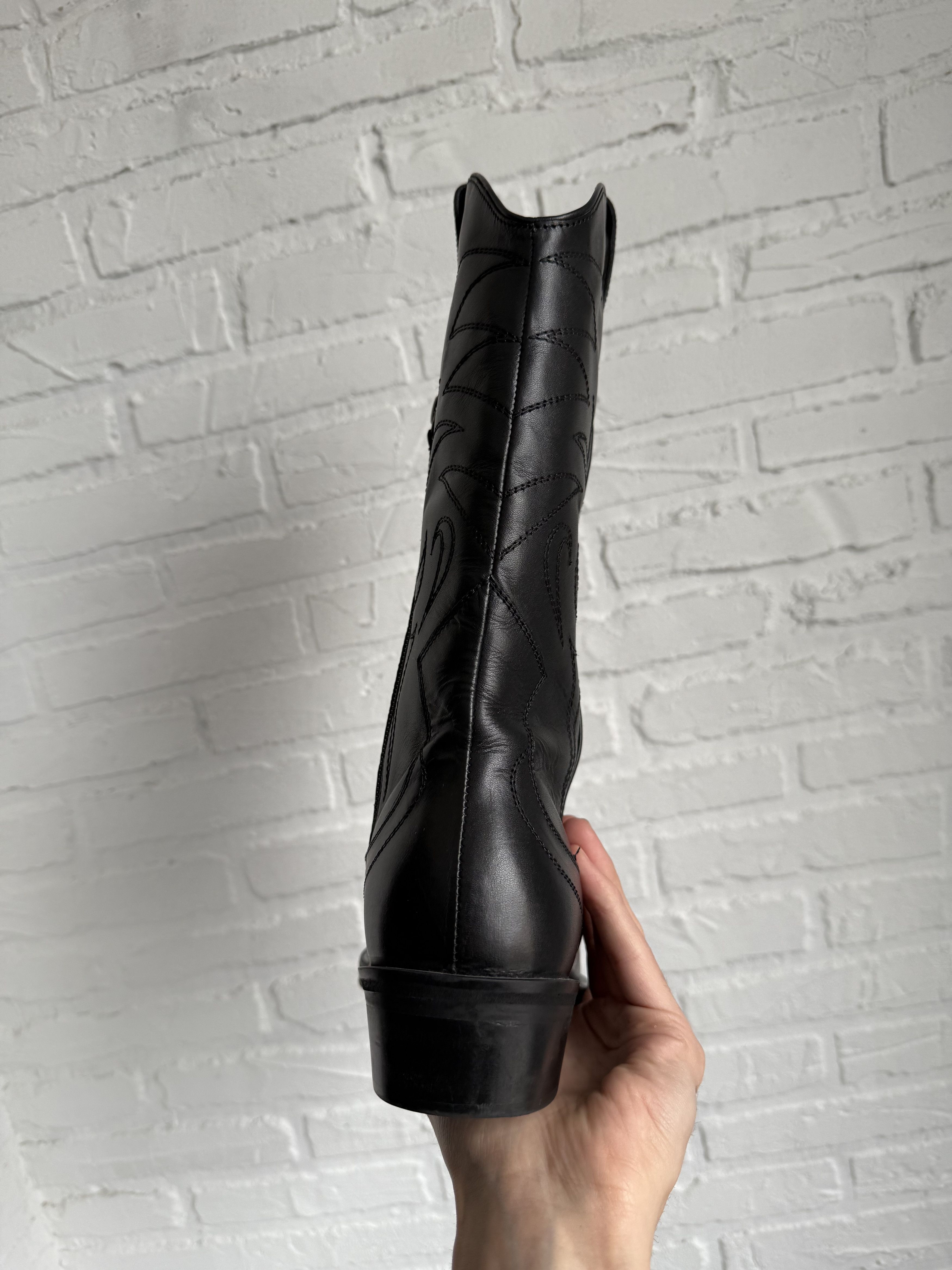 Genuine Leather ZIGN Studio western Cowboy biker boots Size US 11.5 / EU 44-45 - 8 Thumbnail