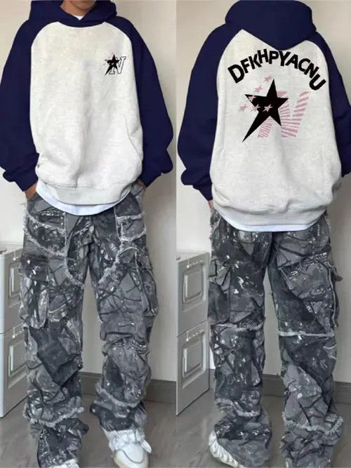 VIBE Hip Hop Creative Print Loose Casual Hooded Sweatshirt XXL Size US XXL / EU 58 / 5 - 6 Thumbnail