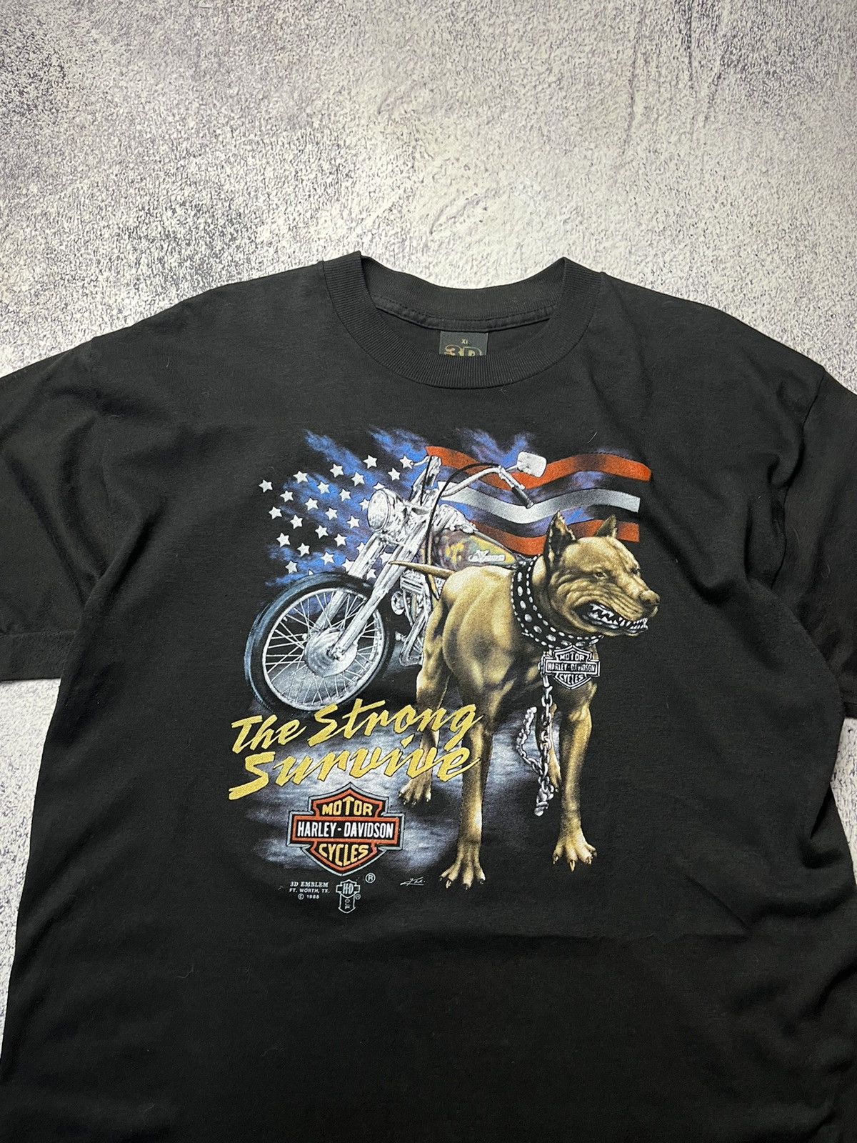 Harley Davidson Harley Davidson the strong 1988 vintage 3d emblem t-shirt Size US XL / EU 56 / 4 - 9 Thumbnail