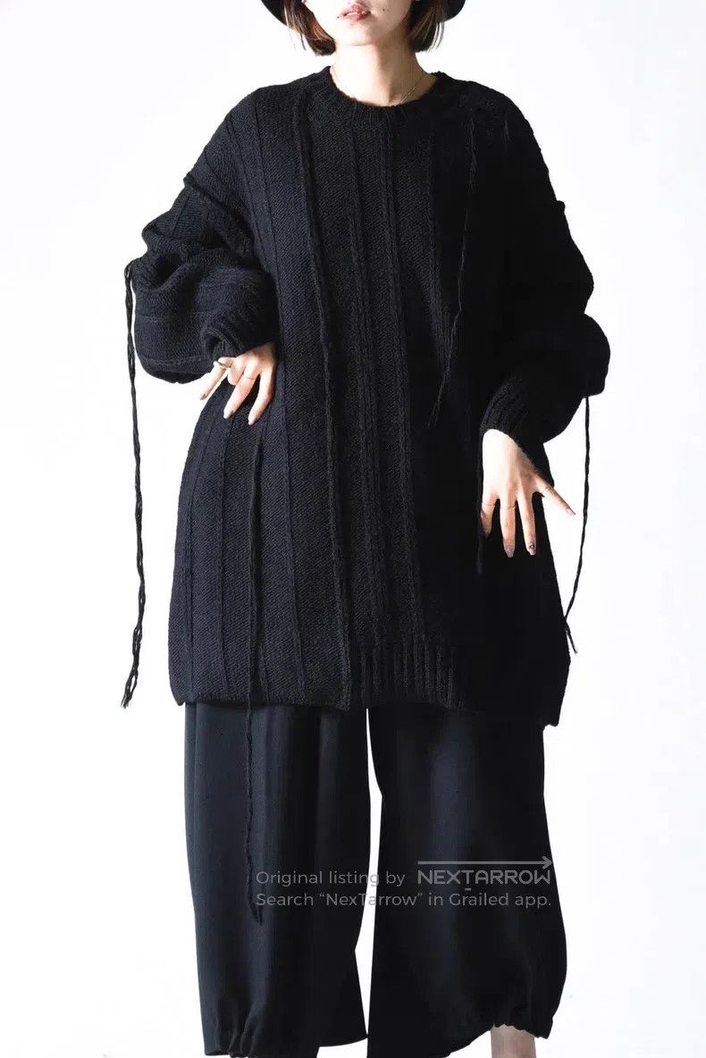 Yohji Yamamoto YOHJI YAMAMOTO Rope Knot Ribbon Thick Sweater Size US L / EU 52-54 / 3 - 8 Thumbnail