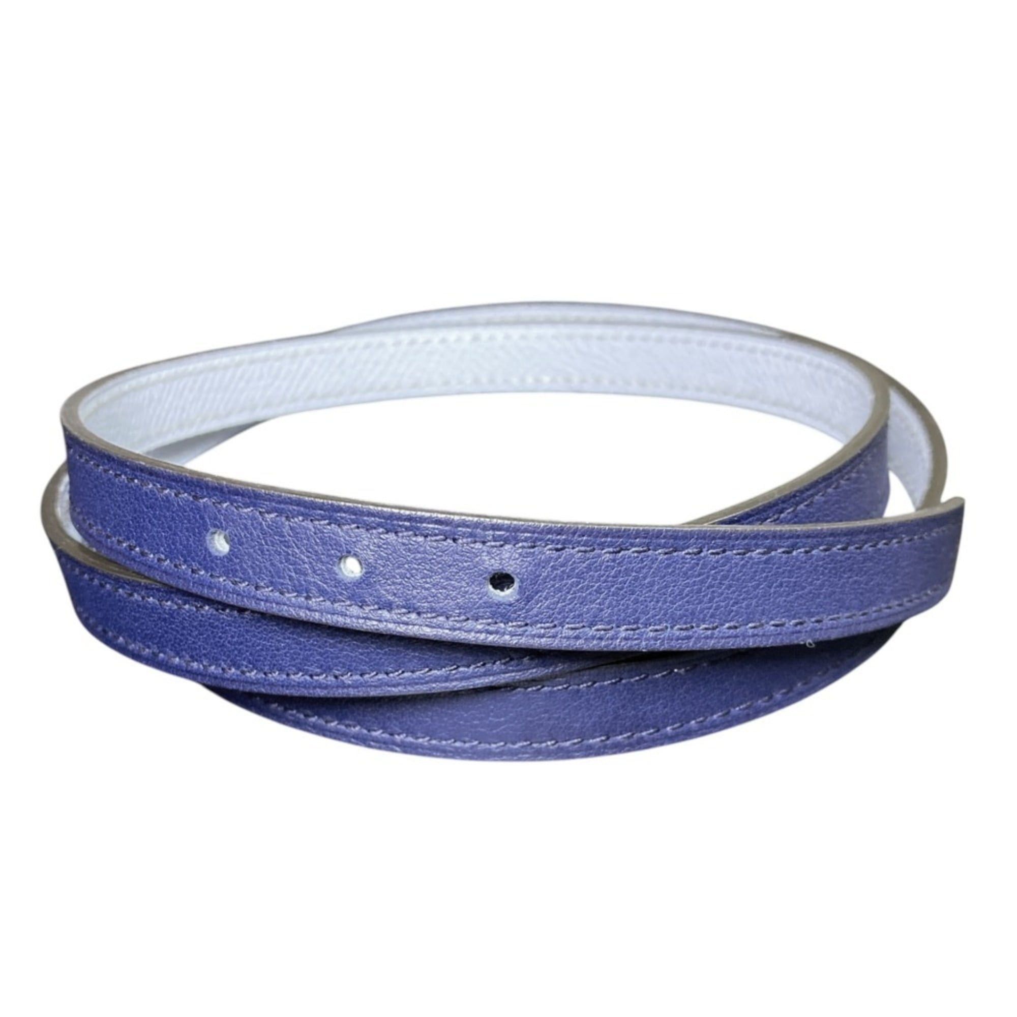 Hermes HERMES Reversible Narrow Belt 13mm Size 80 Navy White Women's Size ONE SIZE - 1 Thumbnail