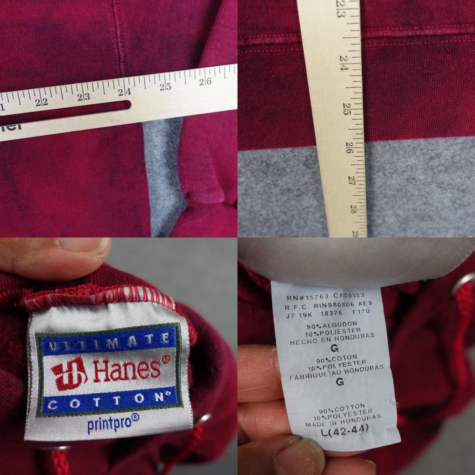 Hanes VINTAGE Spider Man Hoodie Mens L Red Hanes Tie Dye Pullover Graphic Print Fleece Kangaroo Pocket Pullover Hooded Sweatshirt 90% Cotton / 10% Polyester Size US L / EU 52-54 / 3 - 8 Thumbnail