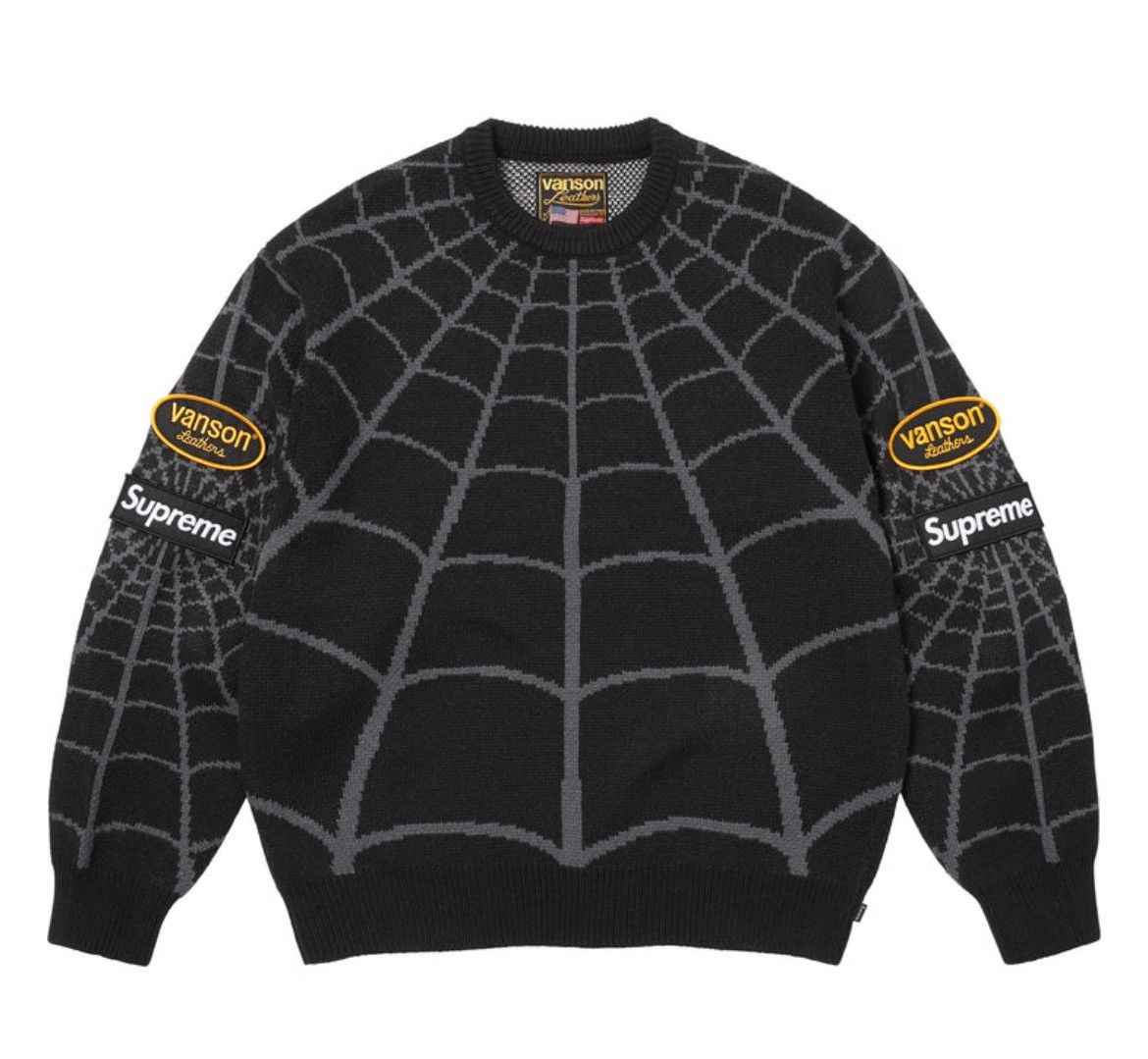 Supreme × Vanson Leathers Supreme Vanson Leather Spider-Man Sweater Size Large Size US L / EU 52-54 / 3 - 4 Thumbnail