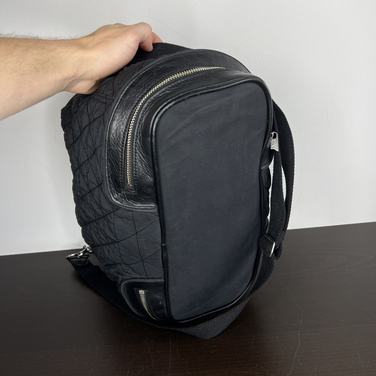 Yohji Yamamoto Yohji Yamamoto Y-3 Sample Shoulder Bag JPN LTD Leather Nylon Size ONE SIZE - 11 Thumbnail