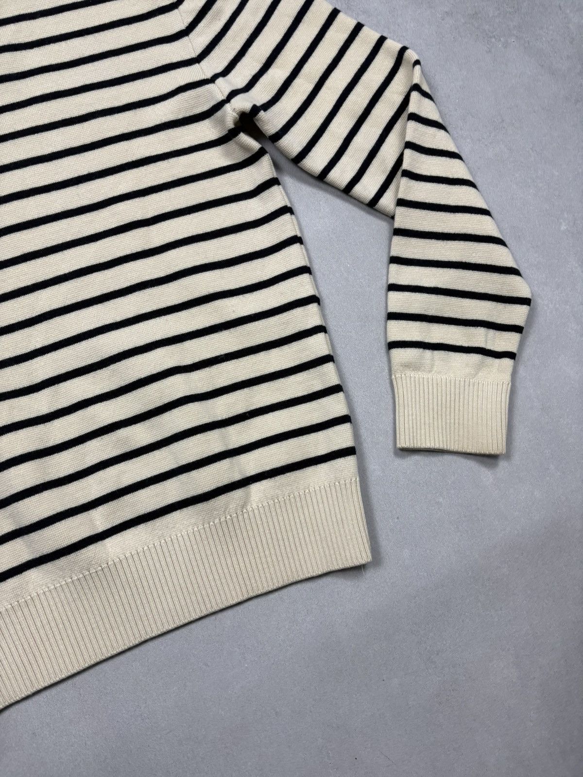 AMI AMI Merino Wool Striped Knit Sweater Button Shoulder Breton Size M / US 6-8 / IT 42-44 - 21 Thumbnail