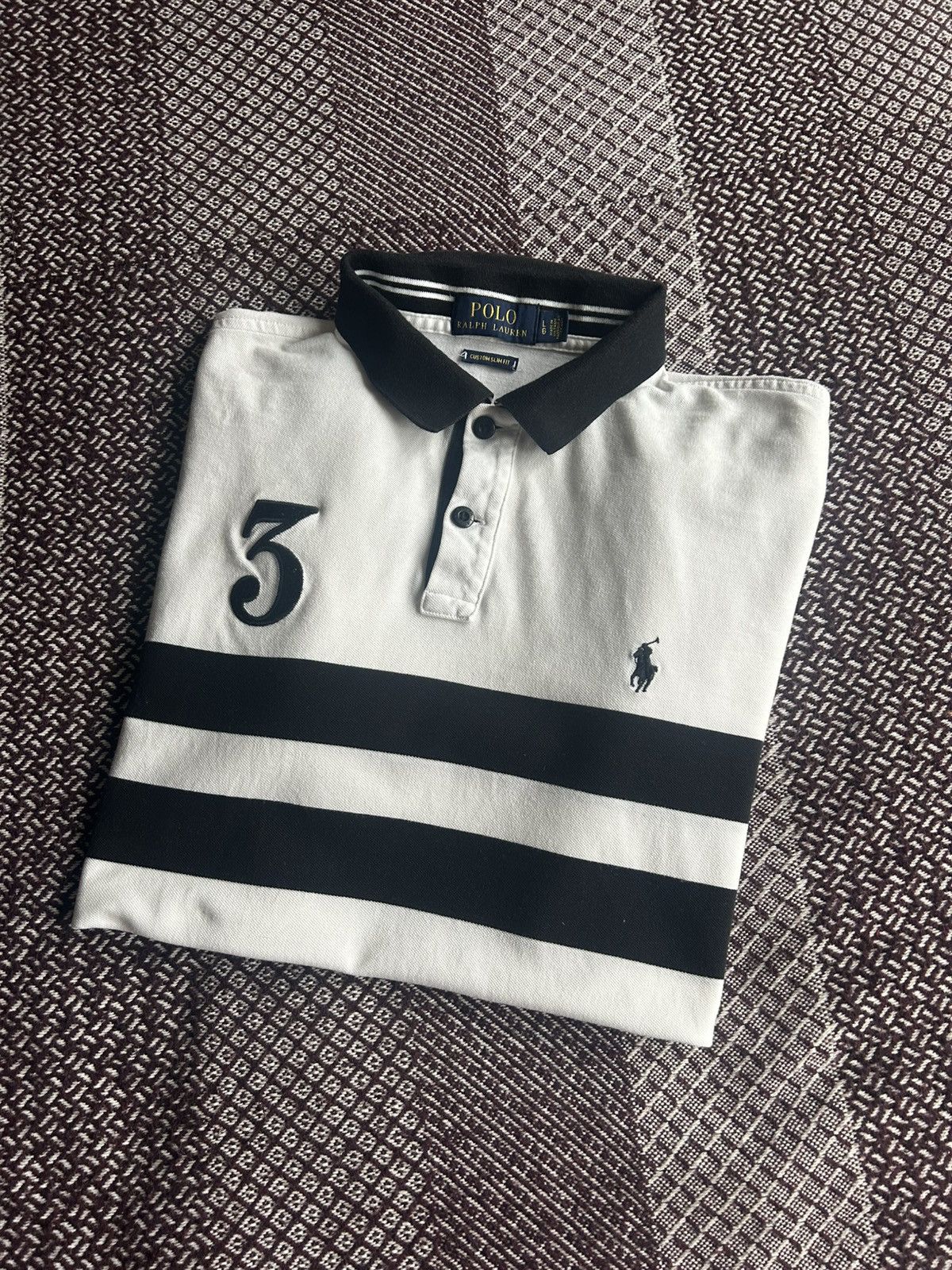 Polo Ralph Lauren Polo Ralph Lauren Polo Shirt Large White 3 Striped Logo Size US L / EU 52-54 / 3 - 13 Thumbnail