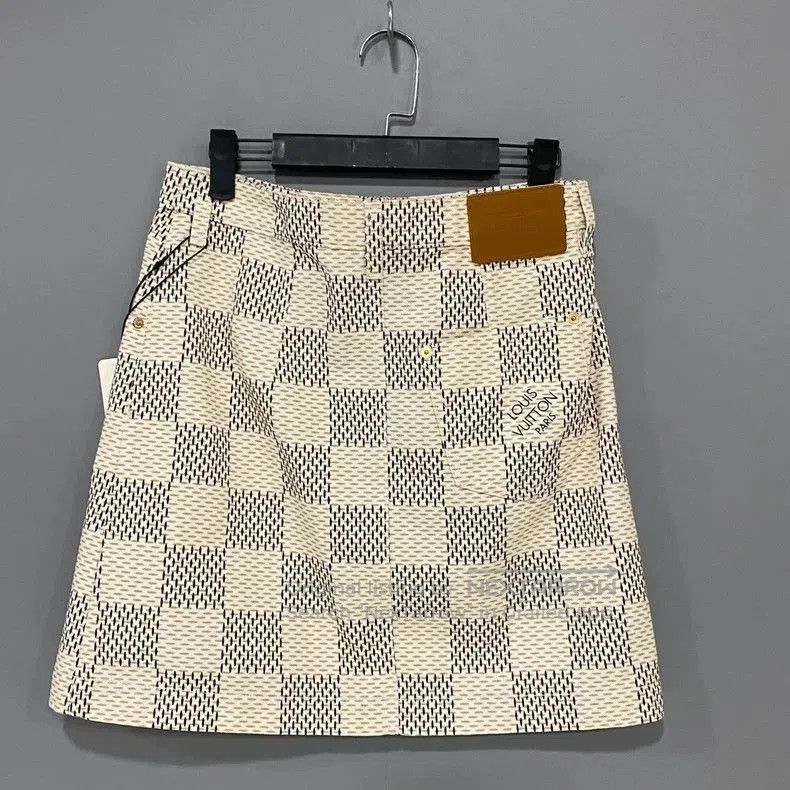 Louis Vuitton Checkerboard Leather Skirt.