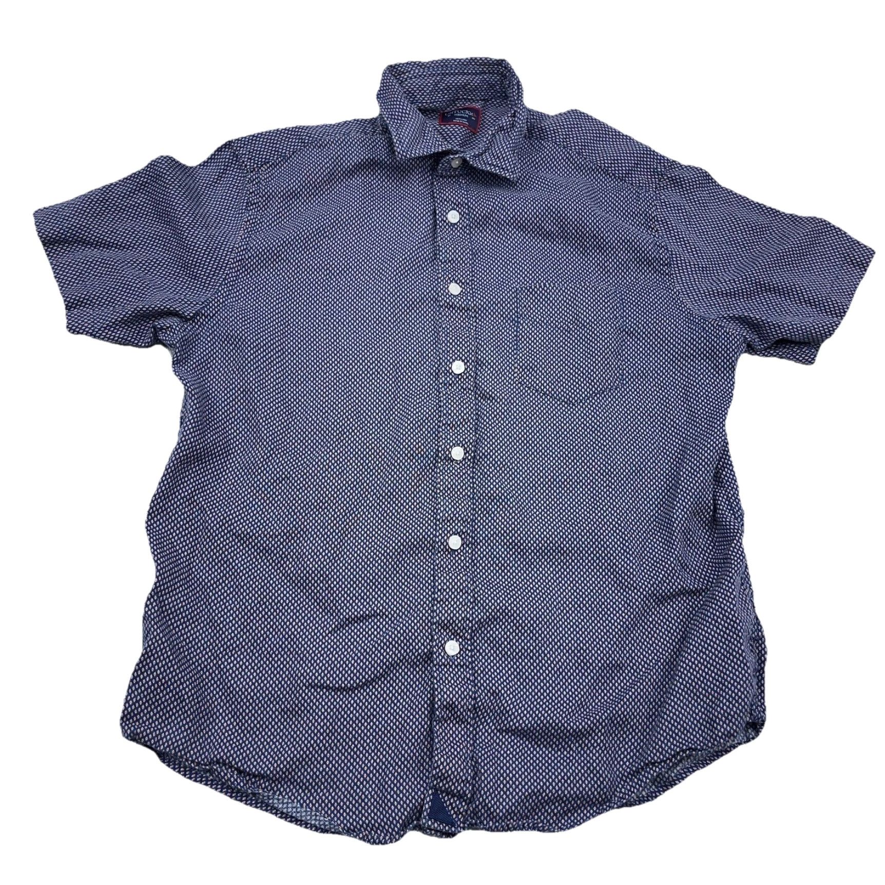 UNTUCKit UNTUCKit Shirt Men Medium Blue Spotted Button Up Linen Casual Solid Modern Preppy Polka Dot Button-Up Shirt Mens Size US M / EU 48-50 / 2 - 2 Thumbnail