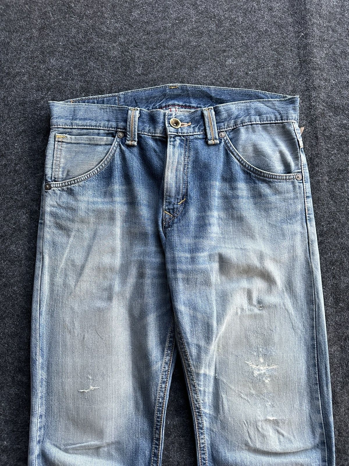 Edwin Vintage Edwin Bulls Head XV Distressed Faded Denim D495 Size US 34 / EU 50 - 2 Thumbnail