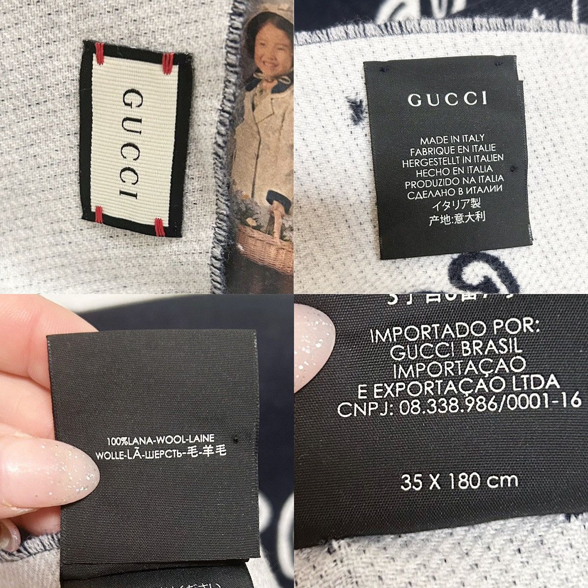 Gucci Authentic Gucci Wool L’ Aveugle Navy Star / Bee Scarf Size ONE SIZE - 11 Thumbnail
