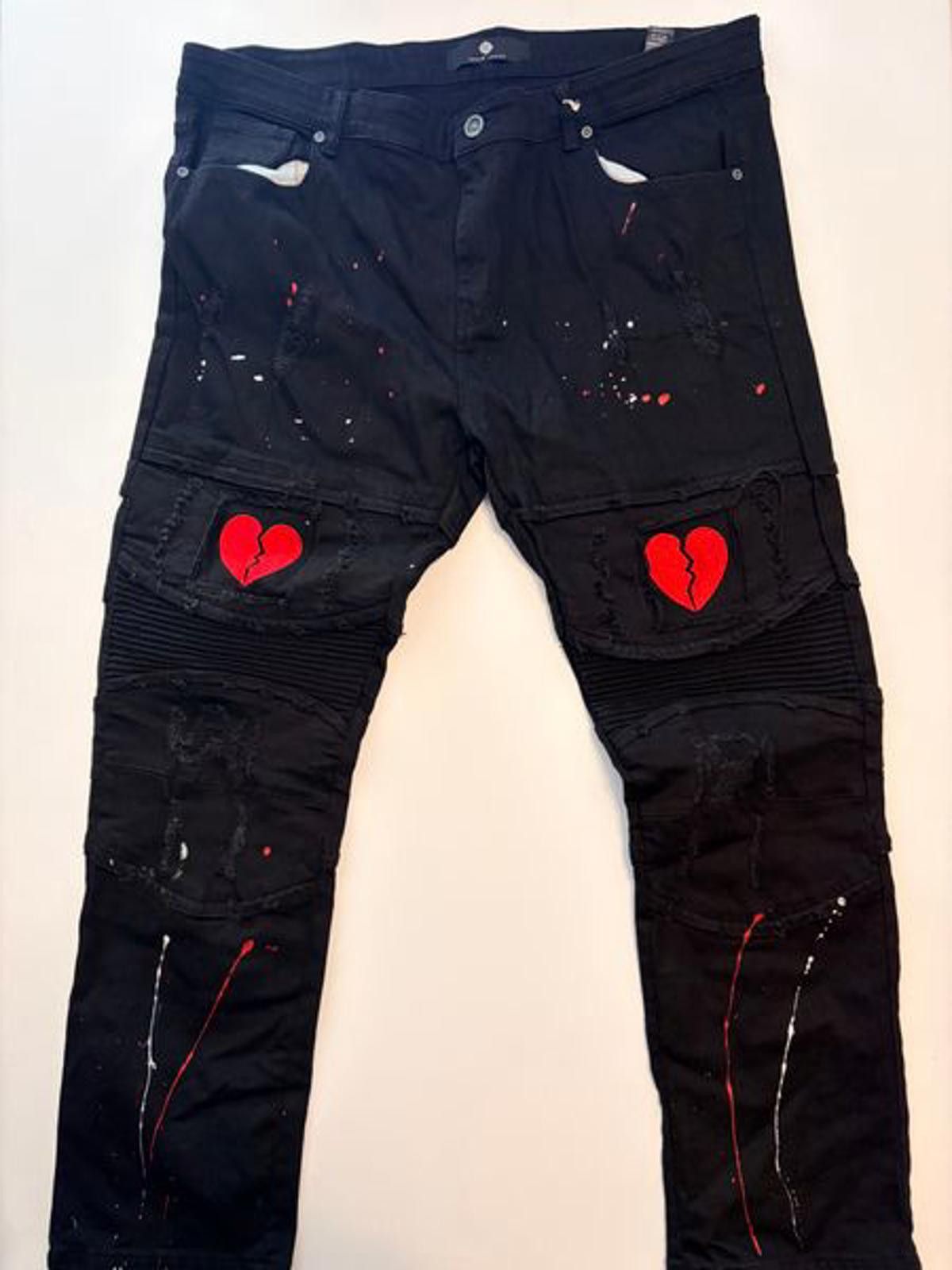 Fotus Focus Jeans Distressed Splatter Denim (Size 44x32) Size US 44 / EU 60 - 1 Thumbnail