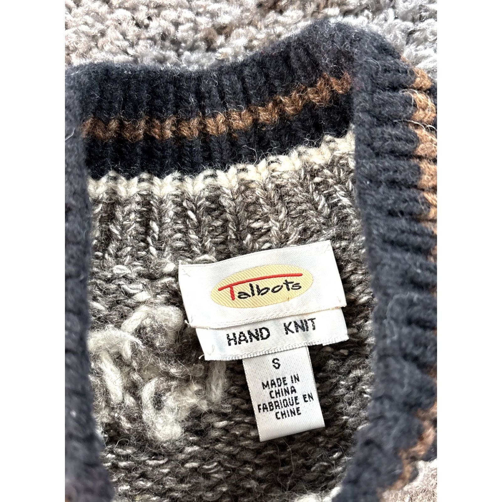 Talbots VINTAGE Talbots Wool Silk Pullover Sweater Saint Bernard Dog Heavyweight Crew Neck Women Small Gray Christmas Winter Knit Size S / US 4 / IT 40 - 4 Thumbnail