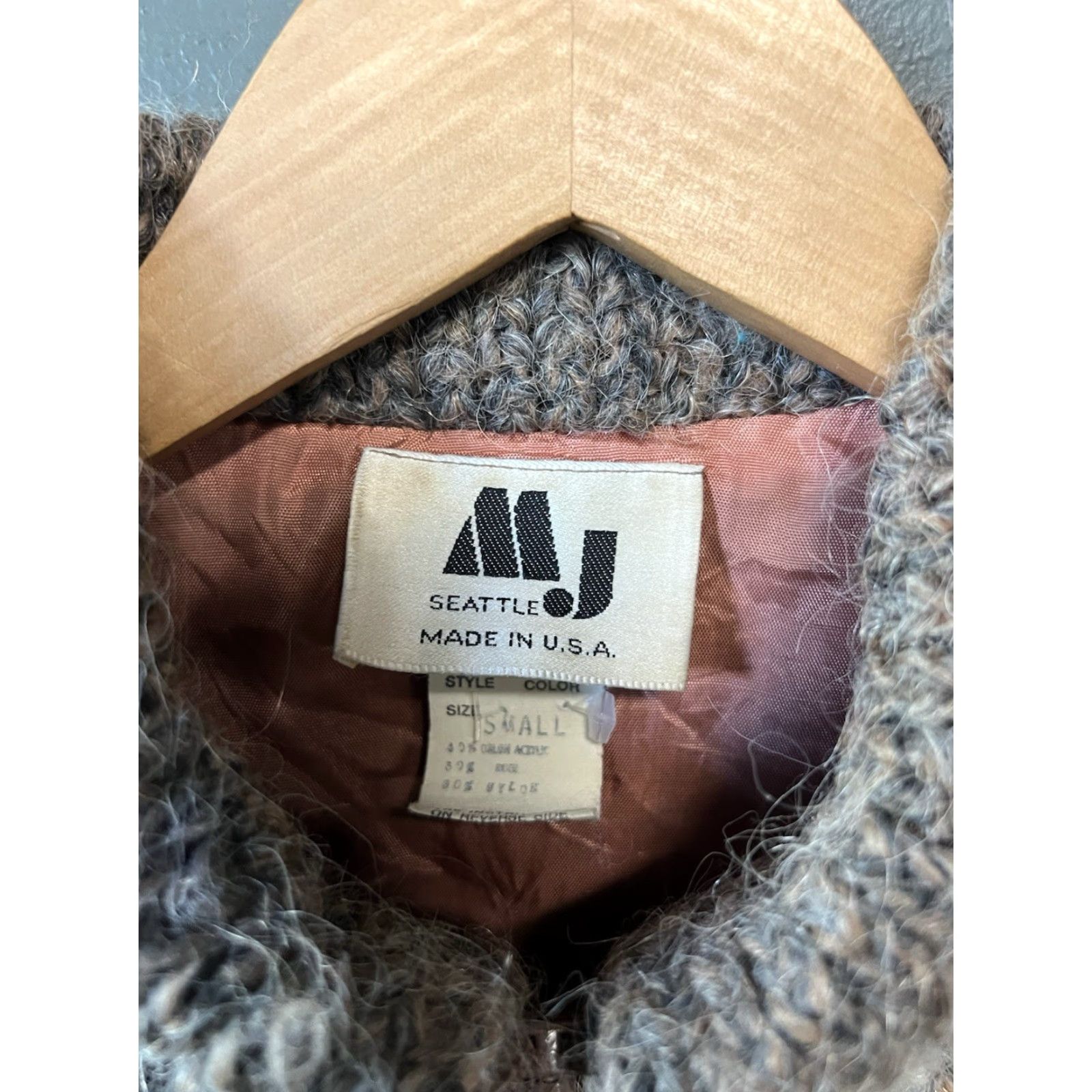 Vintage VINTAGE MJ Seattle Womens Brown Knit Full Zip Nylon Jacket Small Size S / US 4 / IT 40 - 3 Thumbnail