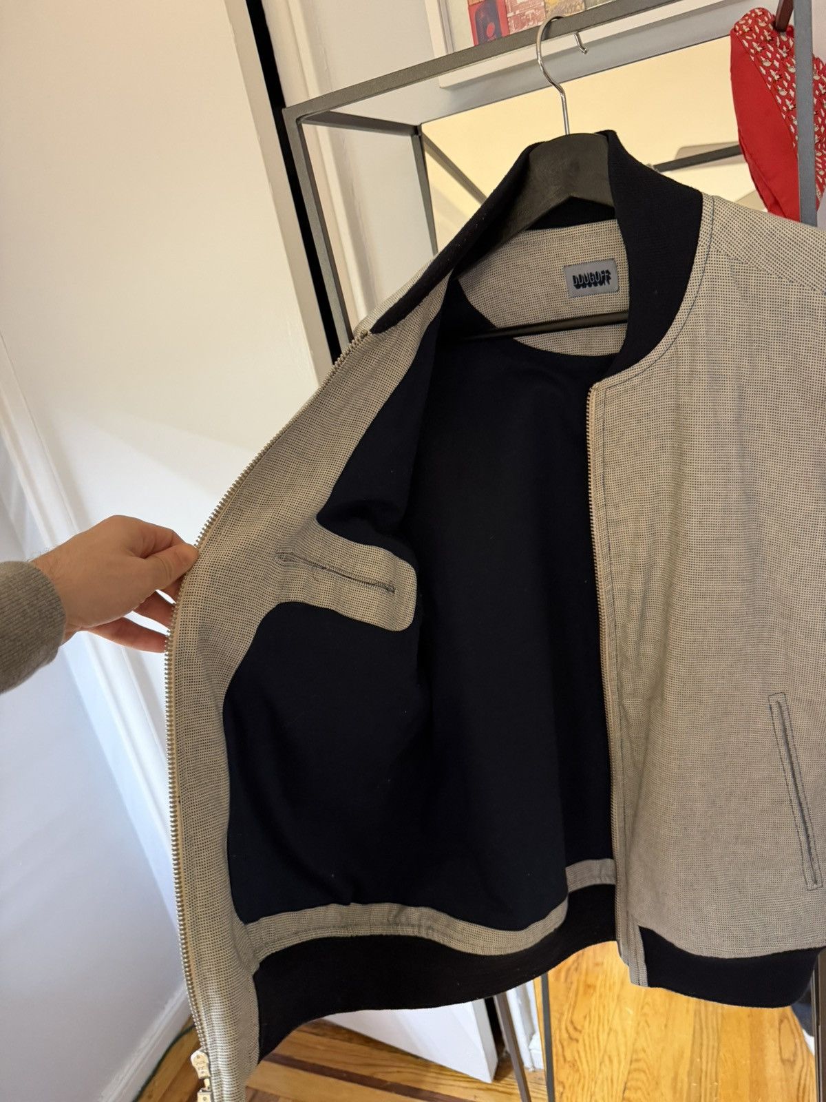 DDUGOFF Navy and white plaid bomber jacket Size US S / EU 44-46 / 1 - 3 Thumbnail