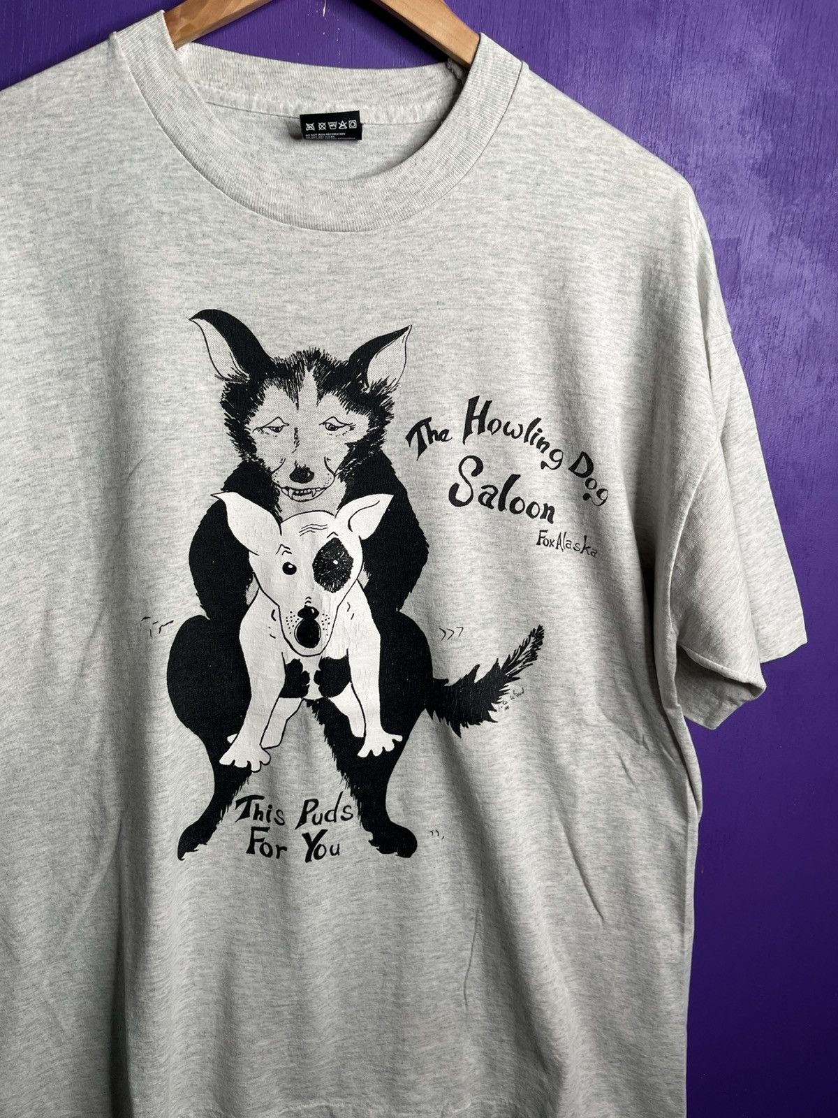 Vintage Vintage 90s Spuds McKenzie howling saloon t-shirt Size US XL / EU 56 / 4 - 3 Thumbnail