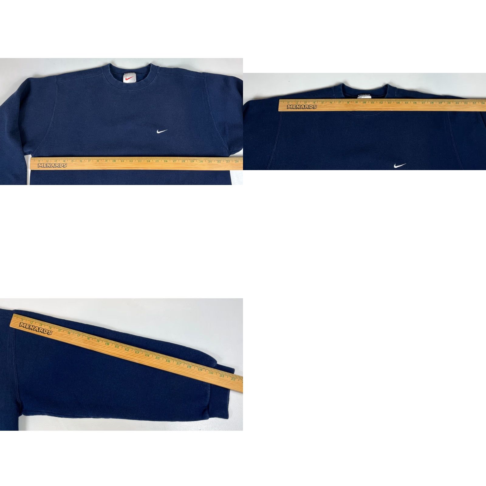 Nike Nike Men's Vintage 90s Crewneck Sweatshirt Size L Navy White Logo Embroidered Sweatshirt Pullover Crew Neck Cotton Blend Fleece All Seasons Regular Size US L / EU 52-54 / 3 - 8 Thumbnail