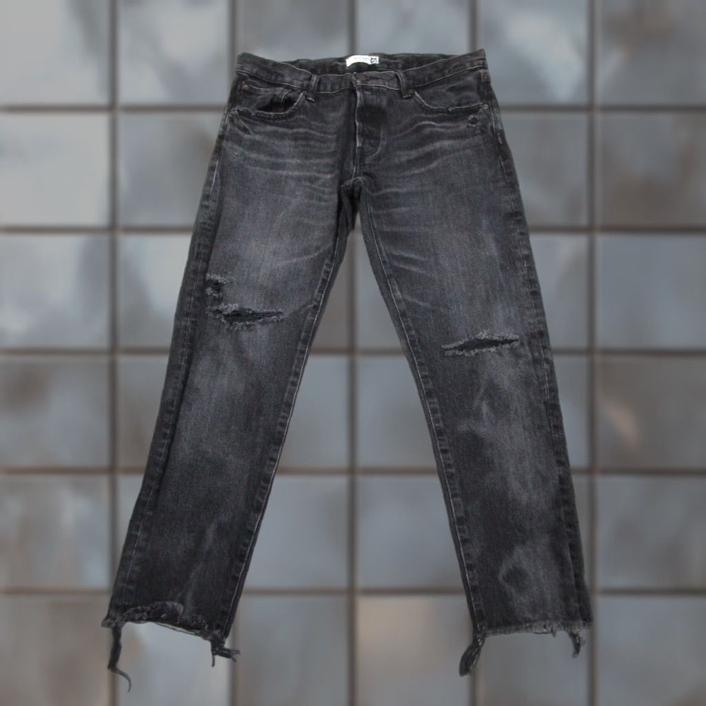 MOUSSY VINTAGE Moussy Vintage Jeans Women 31 Black Denim Ankle Distressed Selvedge Japan Womens Size 24" / US 00 / IT 34 - 1 Thumbnail