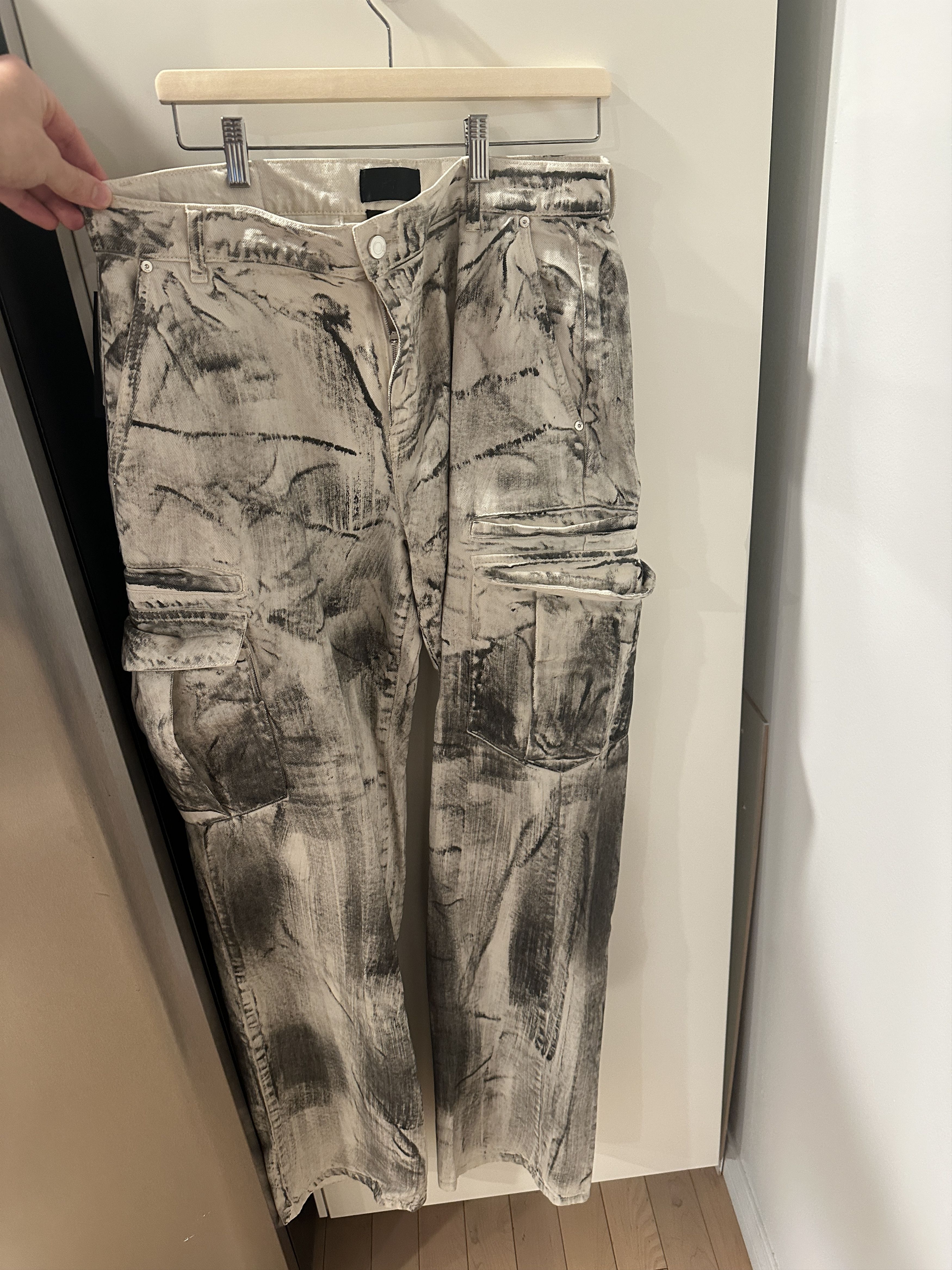 Rta Off-White & Gray Theo Cargo Pants Size US 33 - 6 Thumbnail