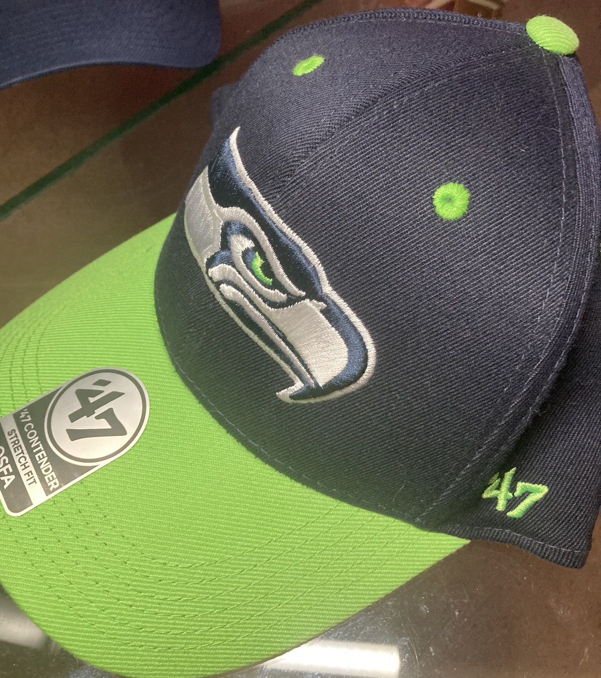 47 Brand Seattle Seahawks 47 contender stretch fit osfa green hat cap Size ONE SIZE - 4 Thumbnail