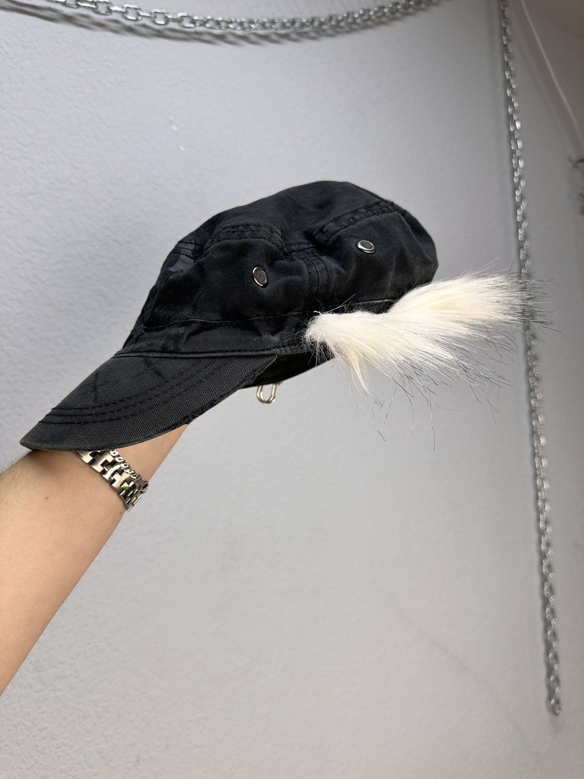 If Six Was Nine Japan Vintage Ifsixwasnine knit hat Lgb fur Rabbit Cap Goose Size ONE SIZE - 11 Thumbnail